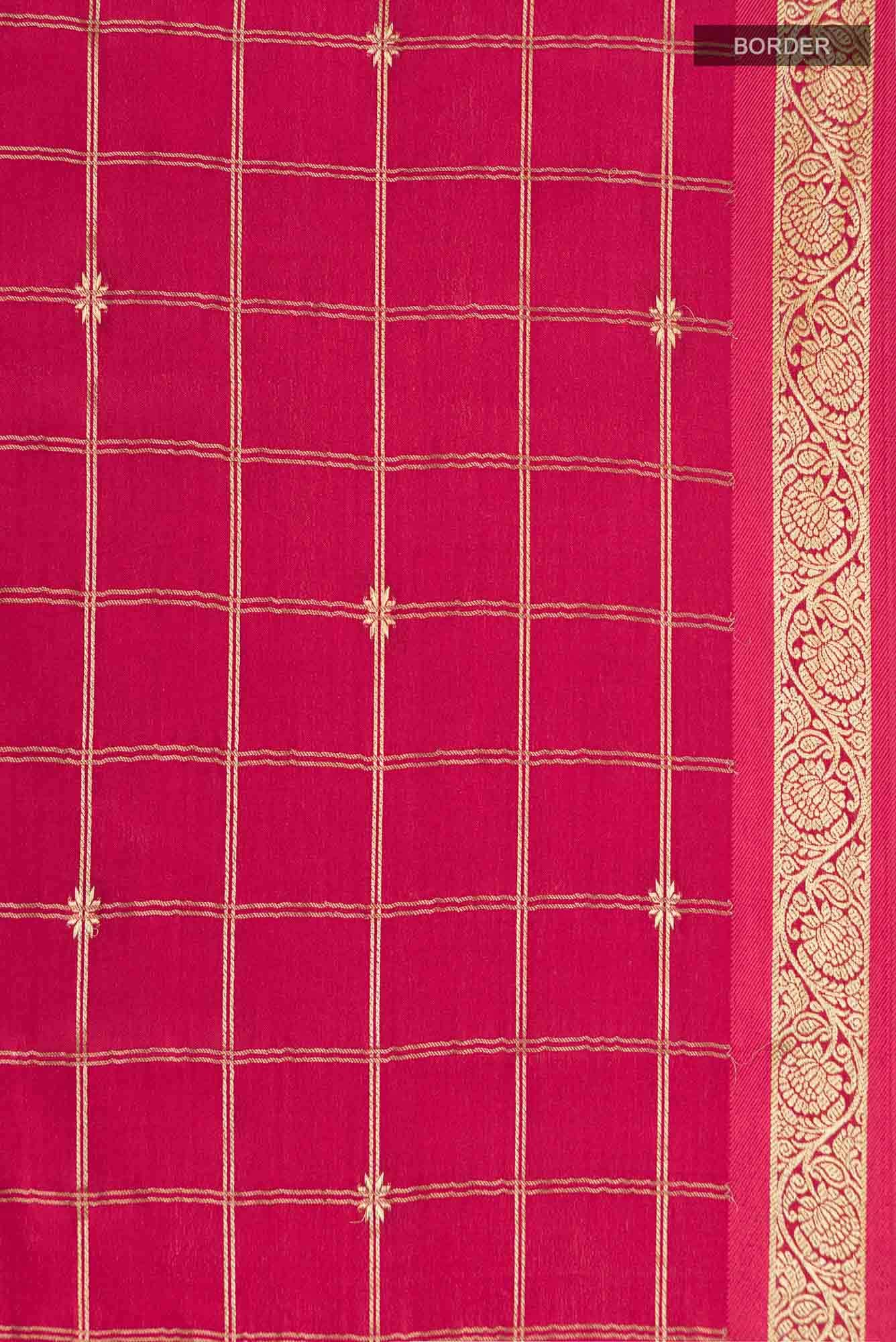 Red Mysore Crepe Saree