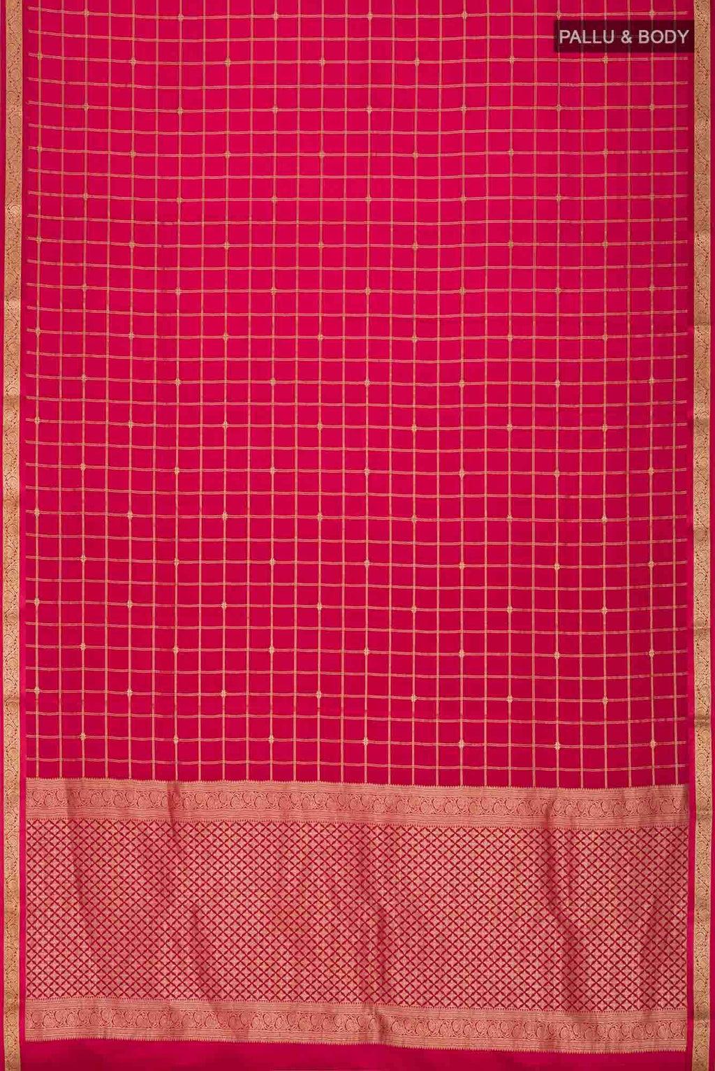Red Mysore Crepe Saree