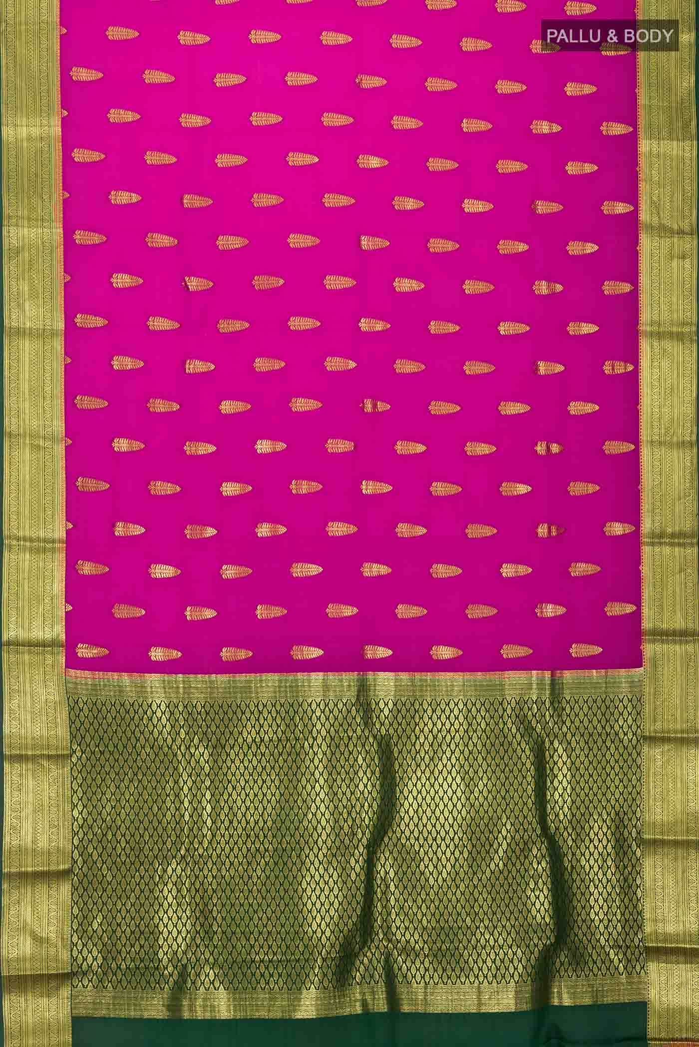 Pink Mysore Crepe Saree