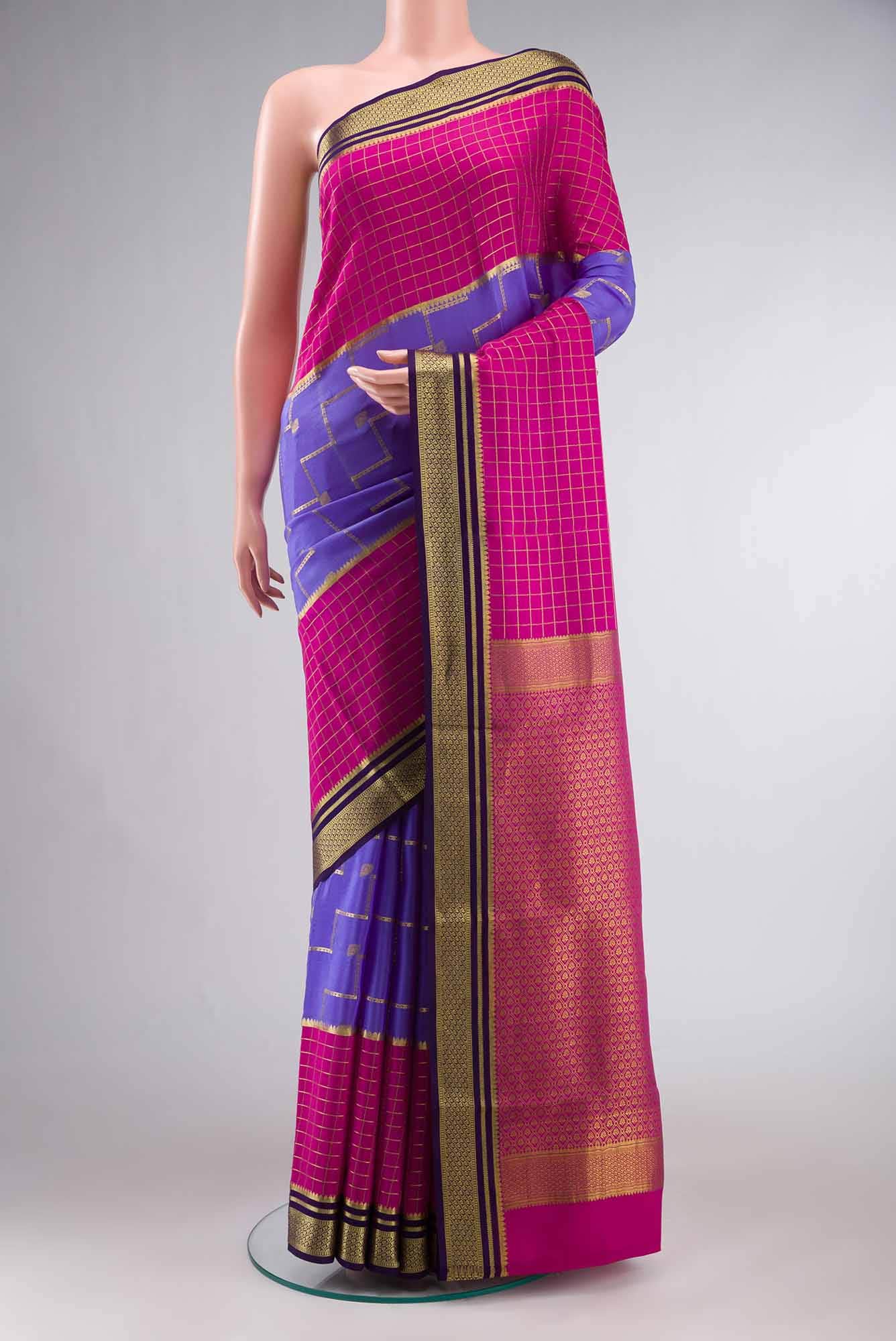 Lavender Mysore Crepe Saree