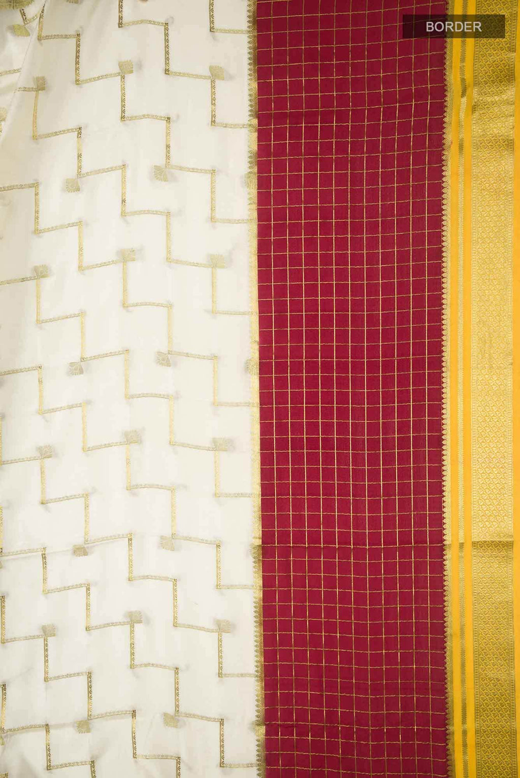 Off White Mysore Crepe Saree