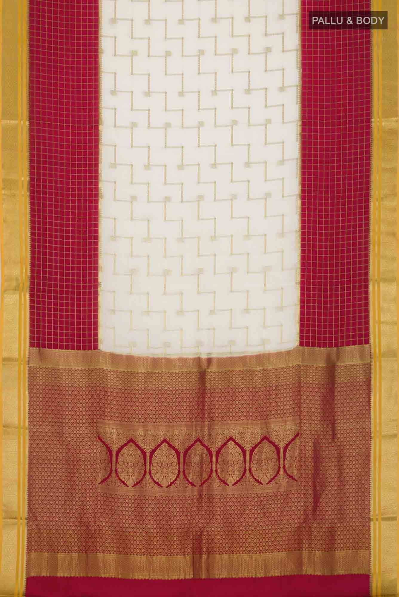 Off White Mysore Crepe Saree