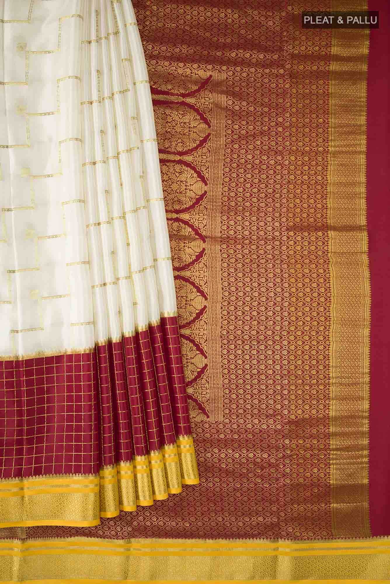 Off White Mysore Crepe Saree