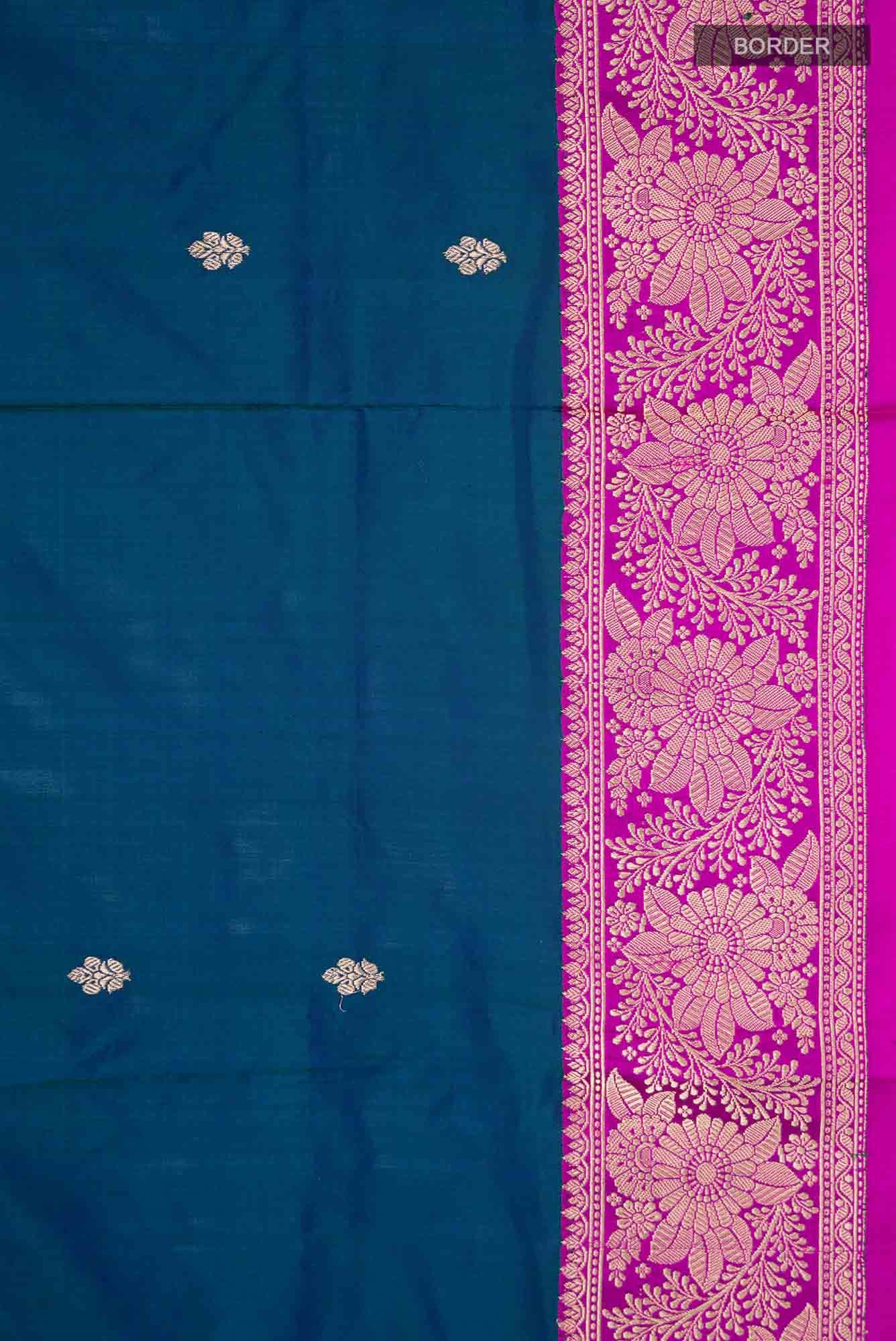 Blue Banarasi Katan Silk Saree