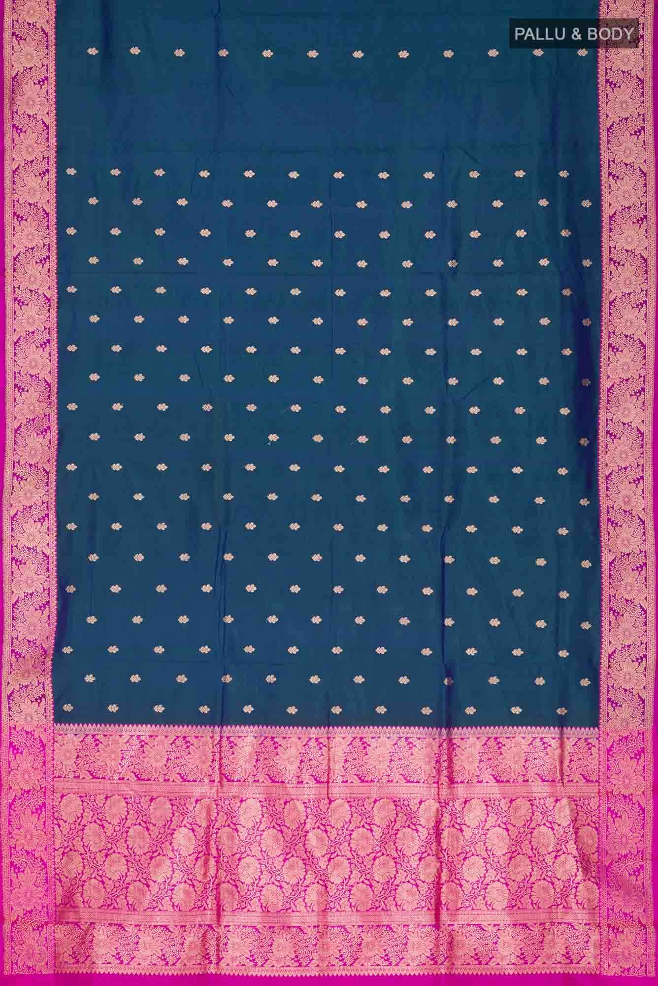 Blue Banarasi Katan Silk Saree