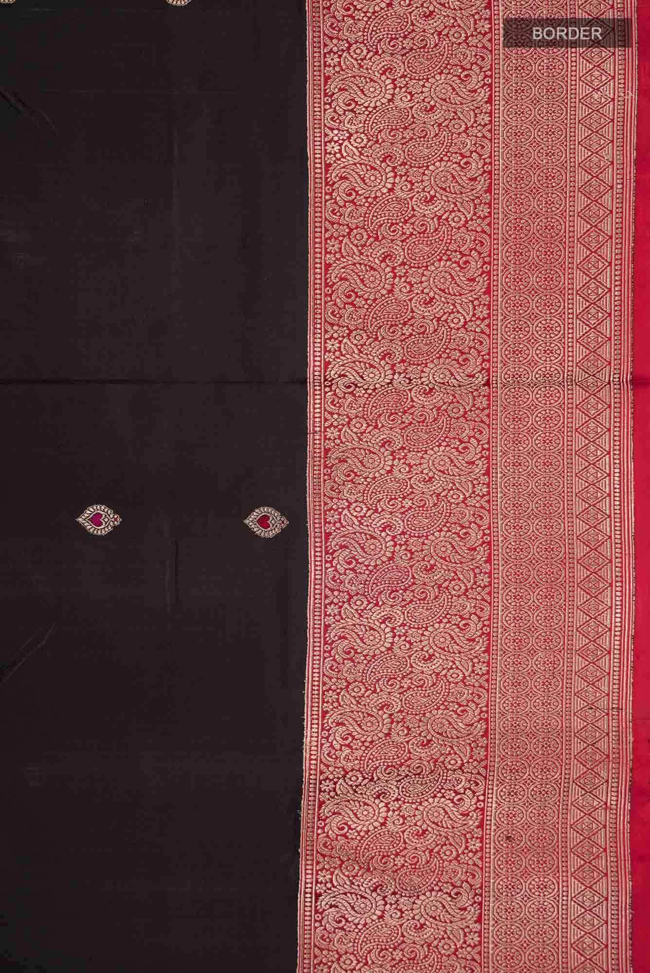Black Banarasi Katan Silk Saree