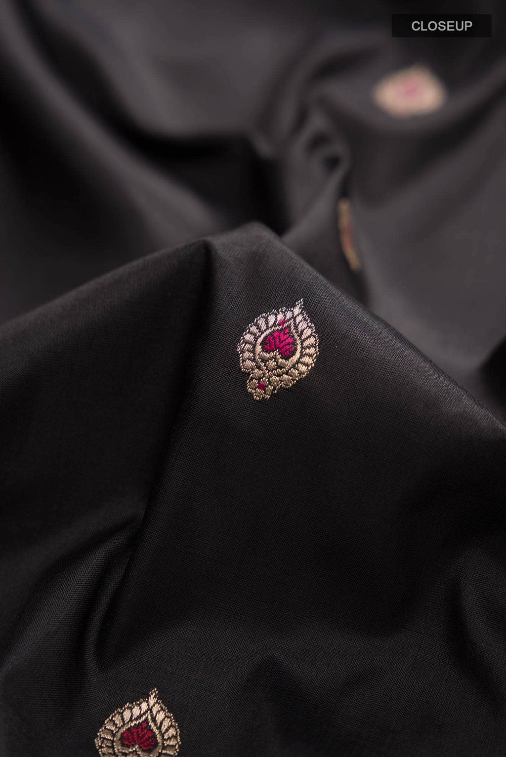 Black Banarasi Katan Silk Saree