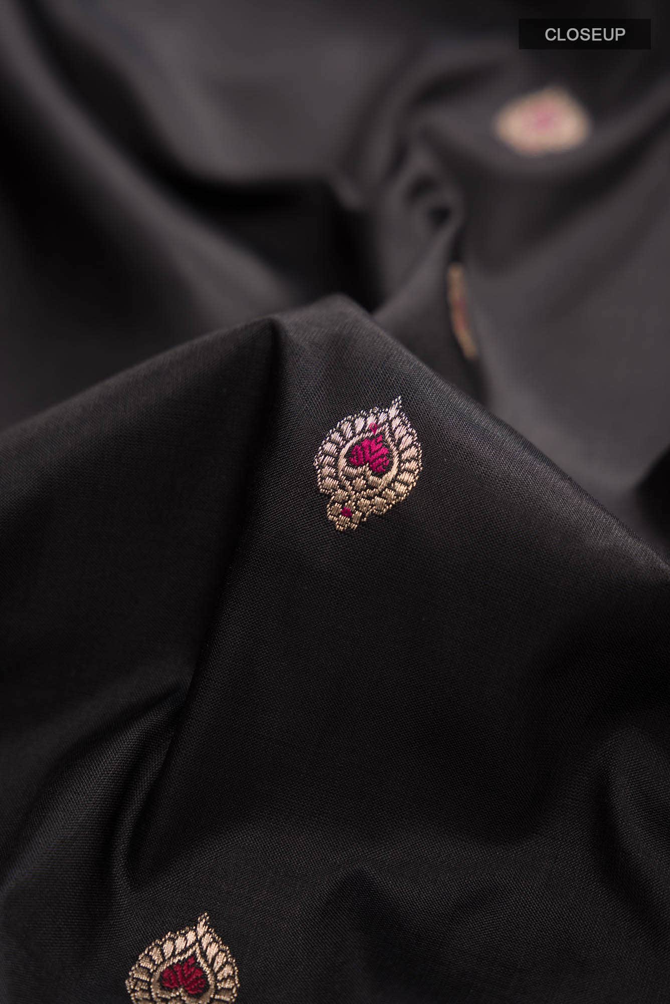 Black Banarasi Katan Silk Saree