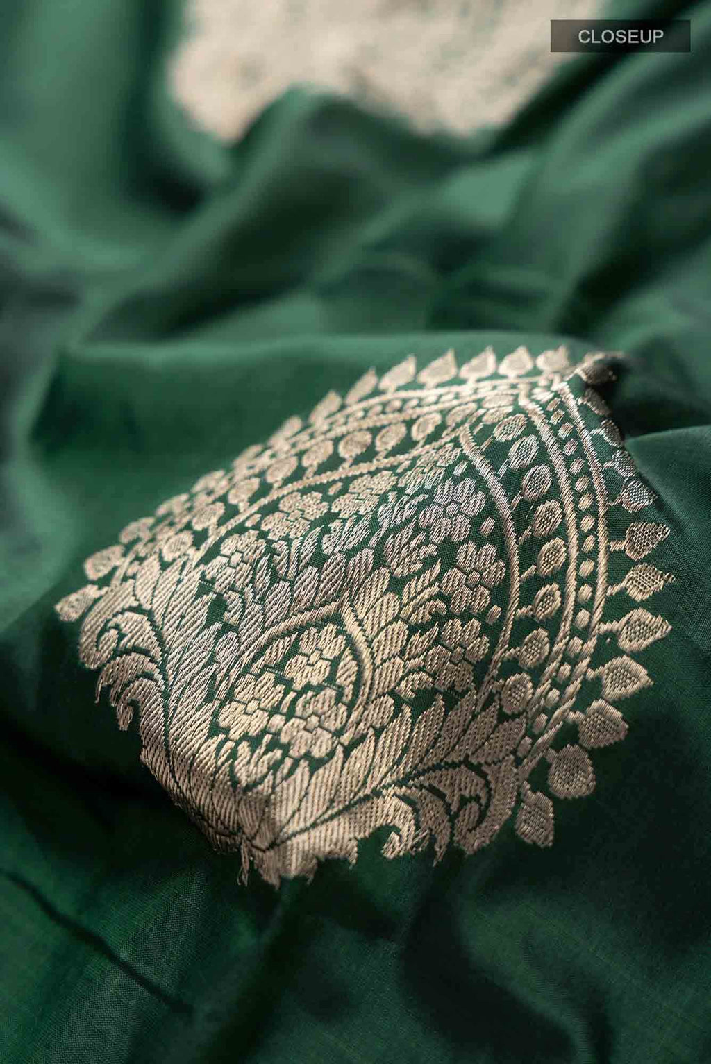 Green Banarasi Katan Silk Saree