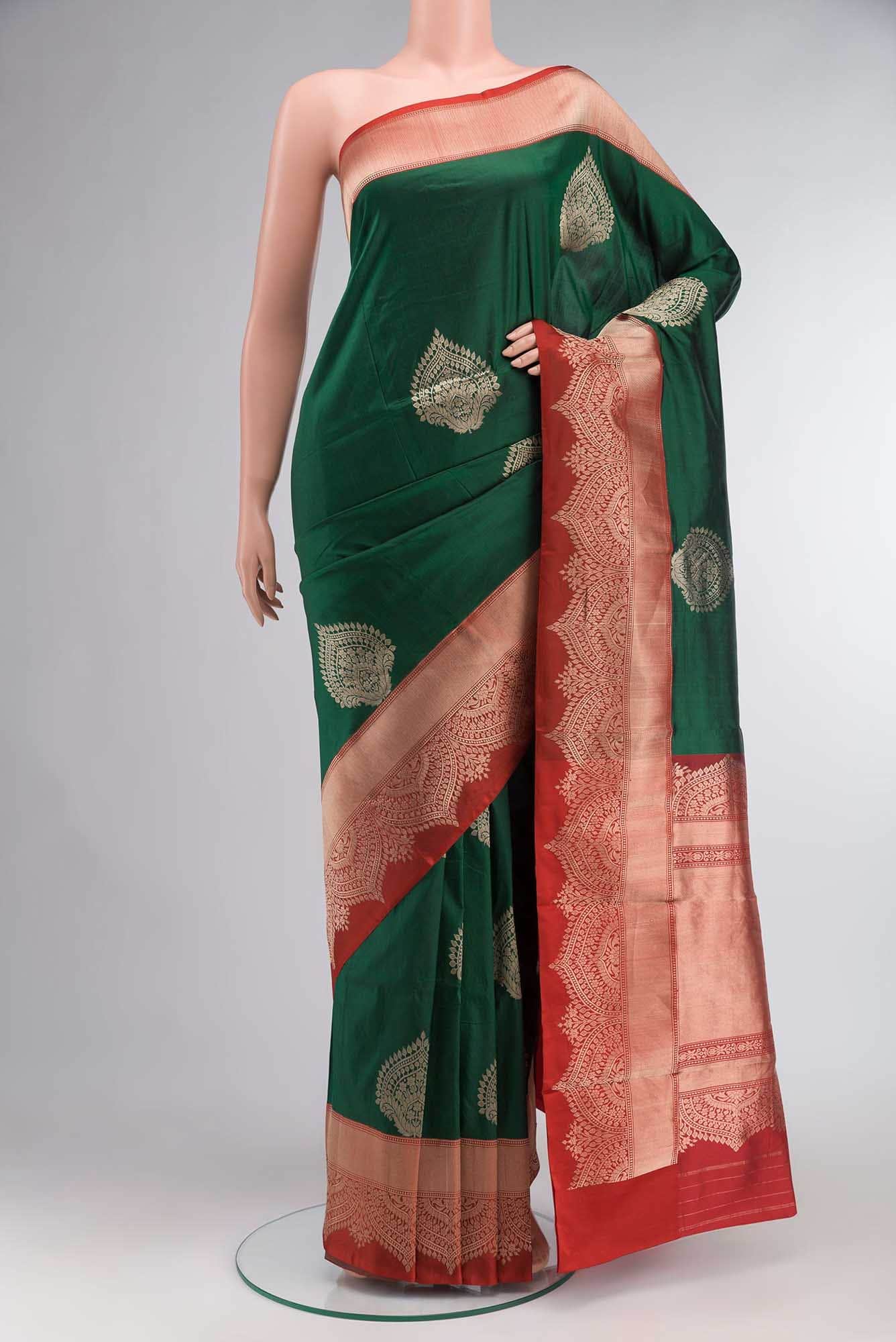 Green Banarasi Katan Silk Saree
