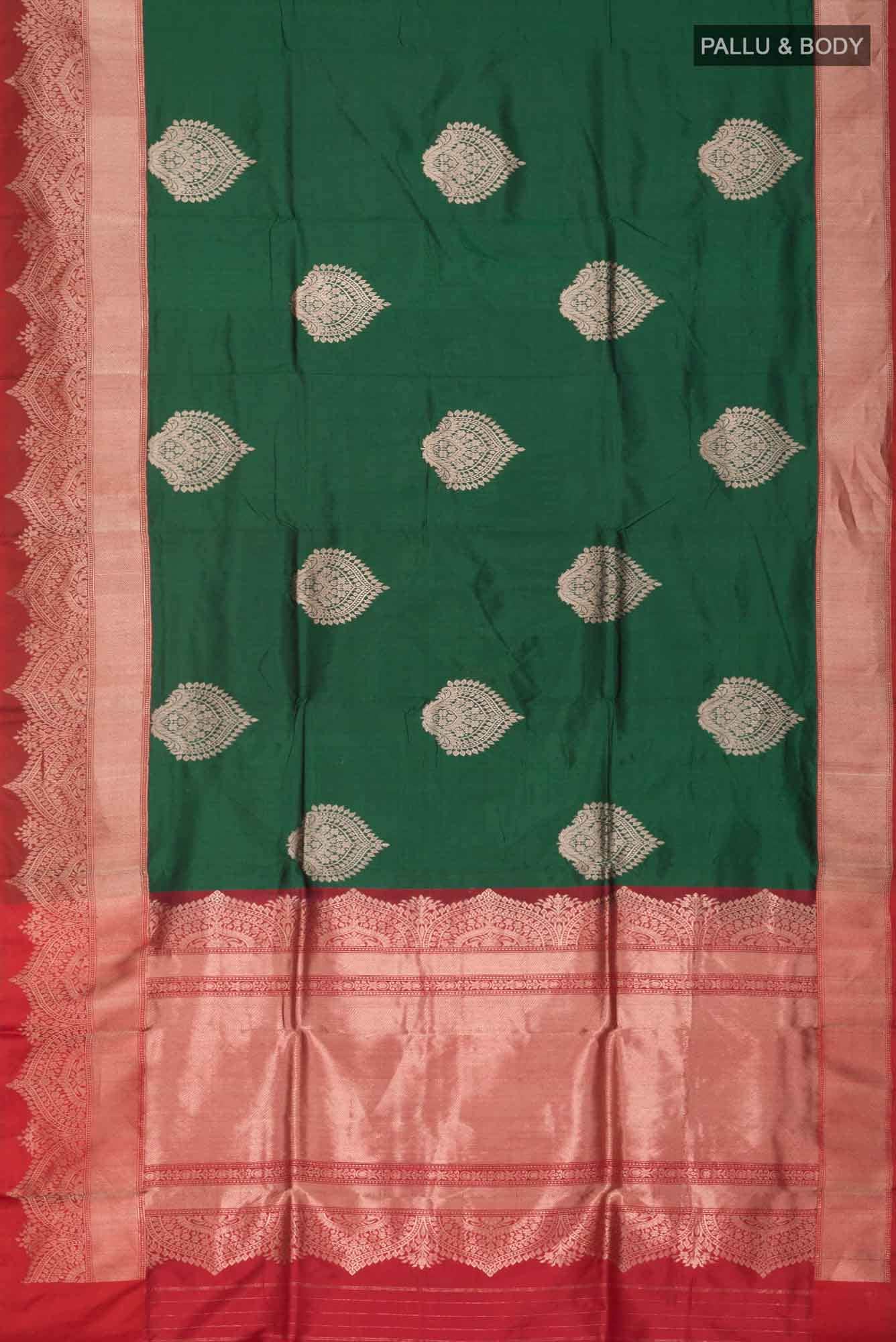 Green Banarasi Katan Silk Saree