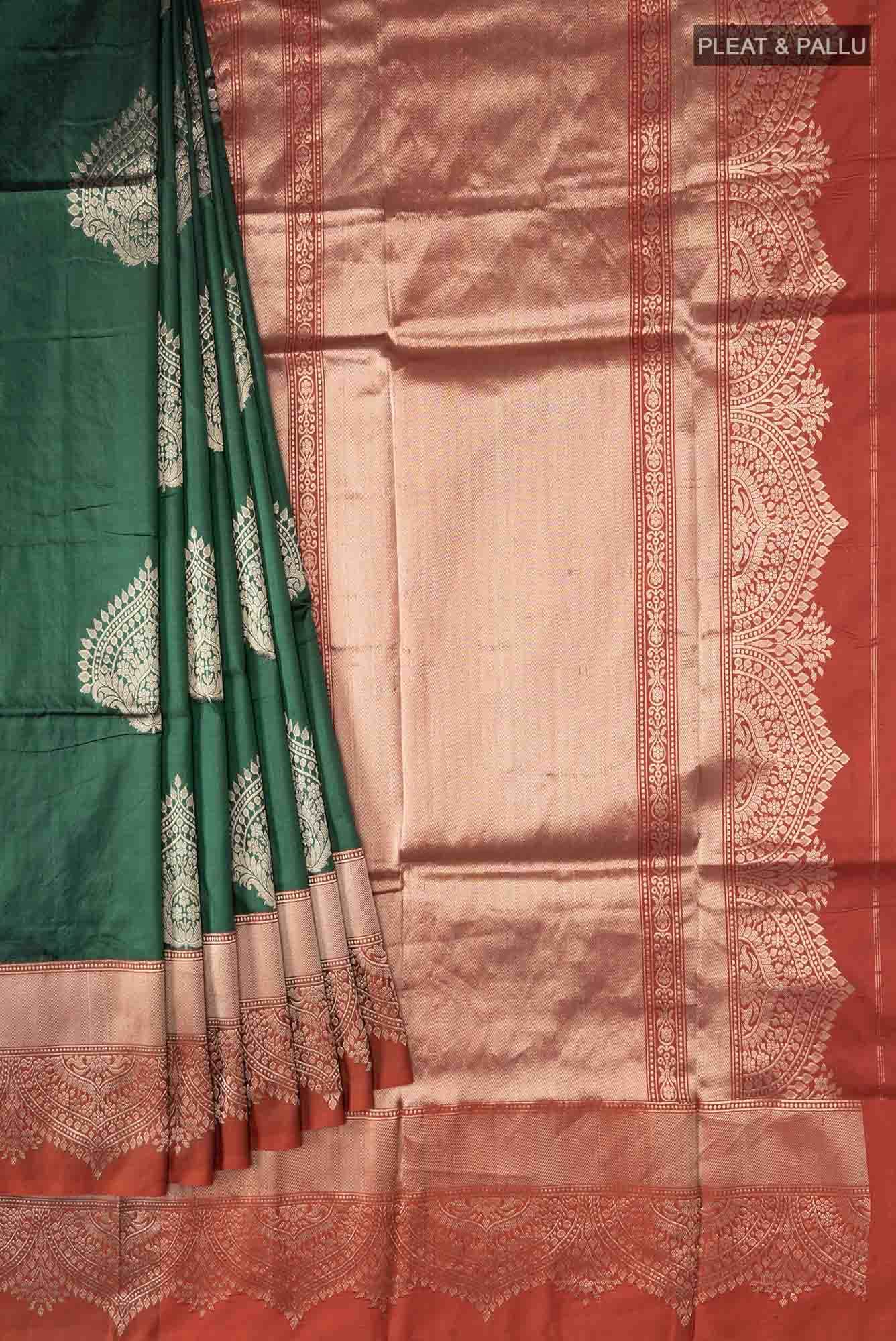 Green Banarasi Katan Silk Saree