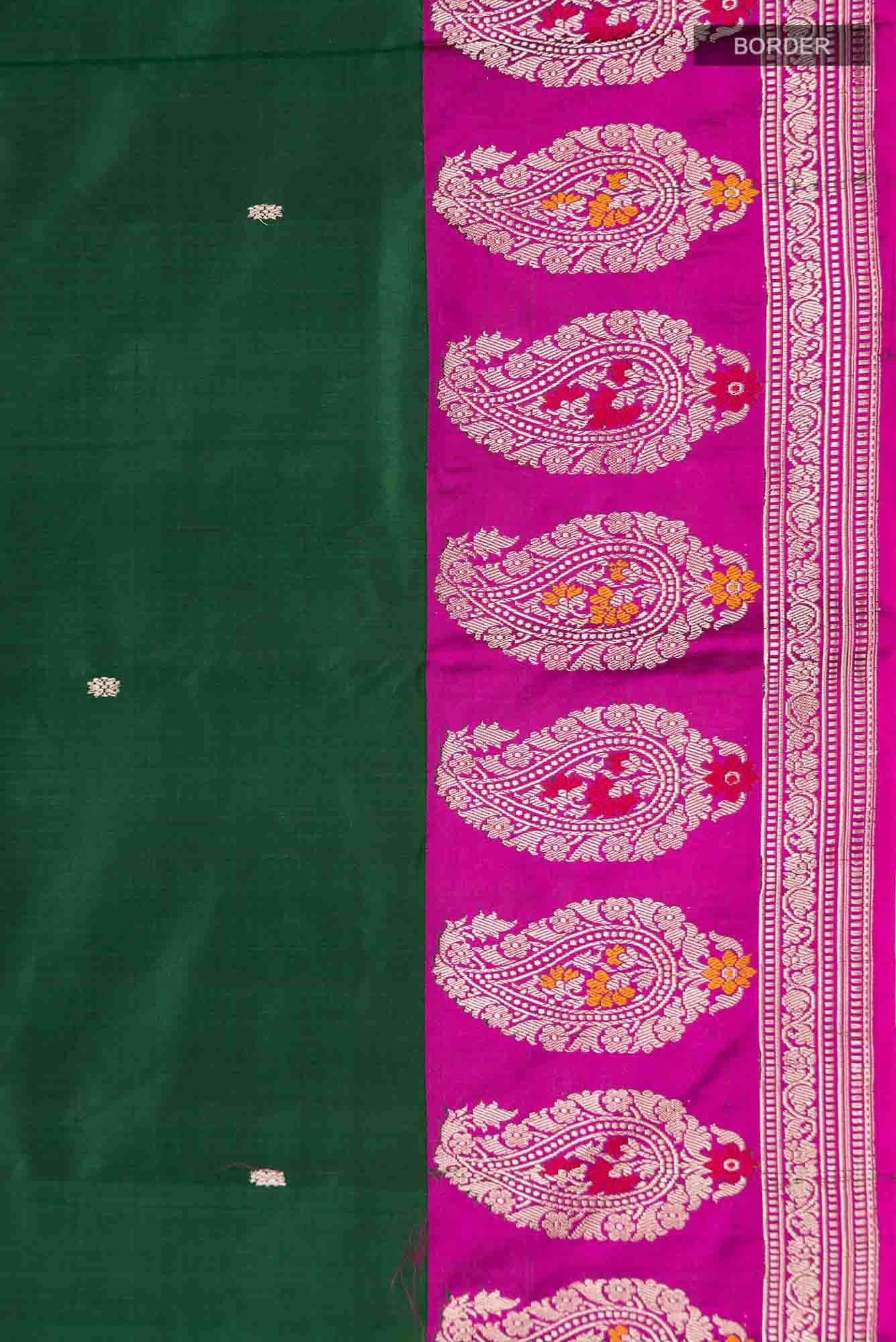 Green Banarasi Katan Silk Saree