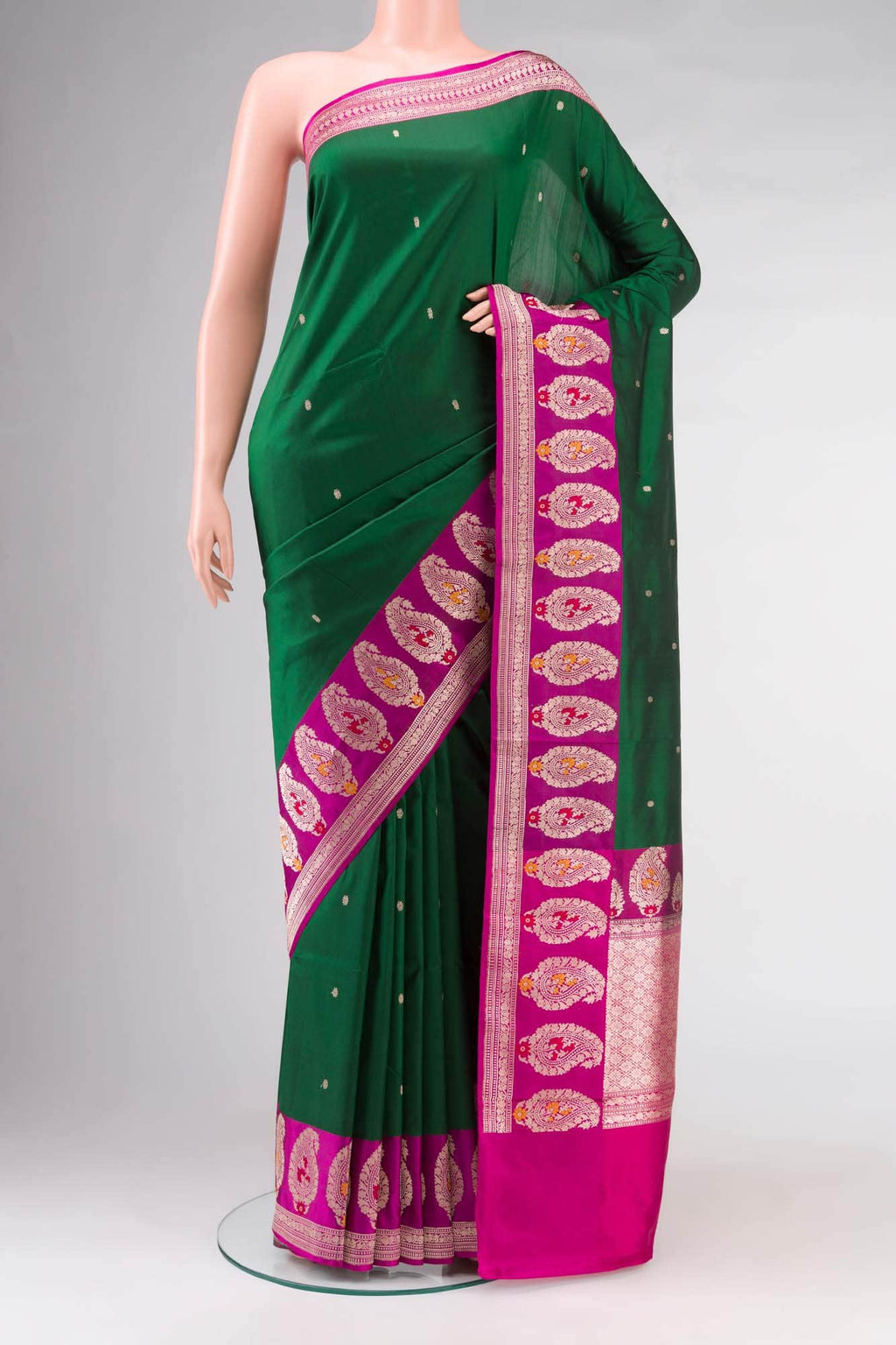Green Banarasi Katan Silk Saree