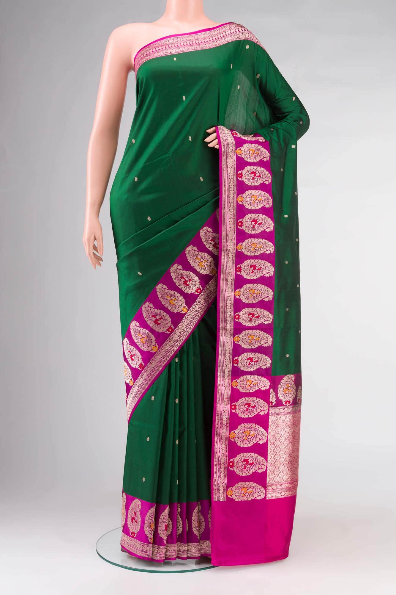 Green Banarasi Katan Silk Saree
