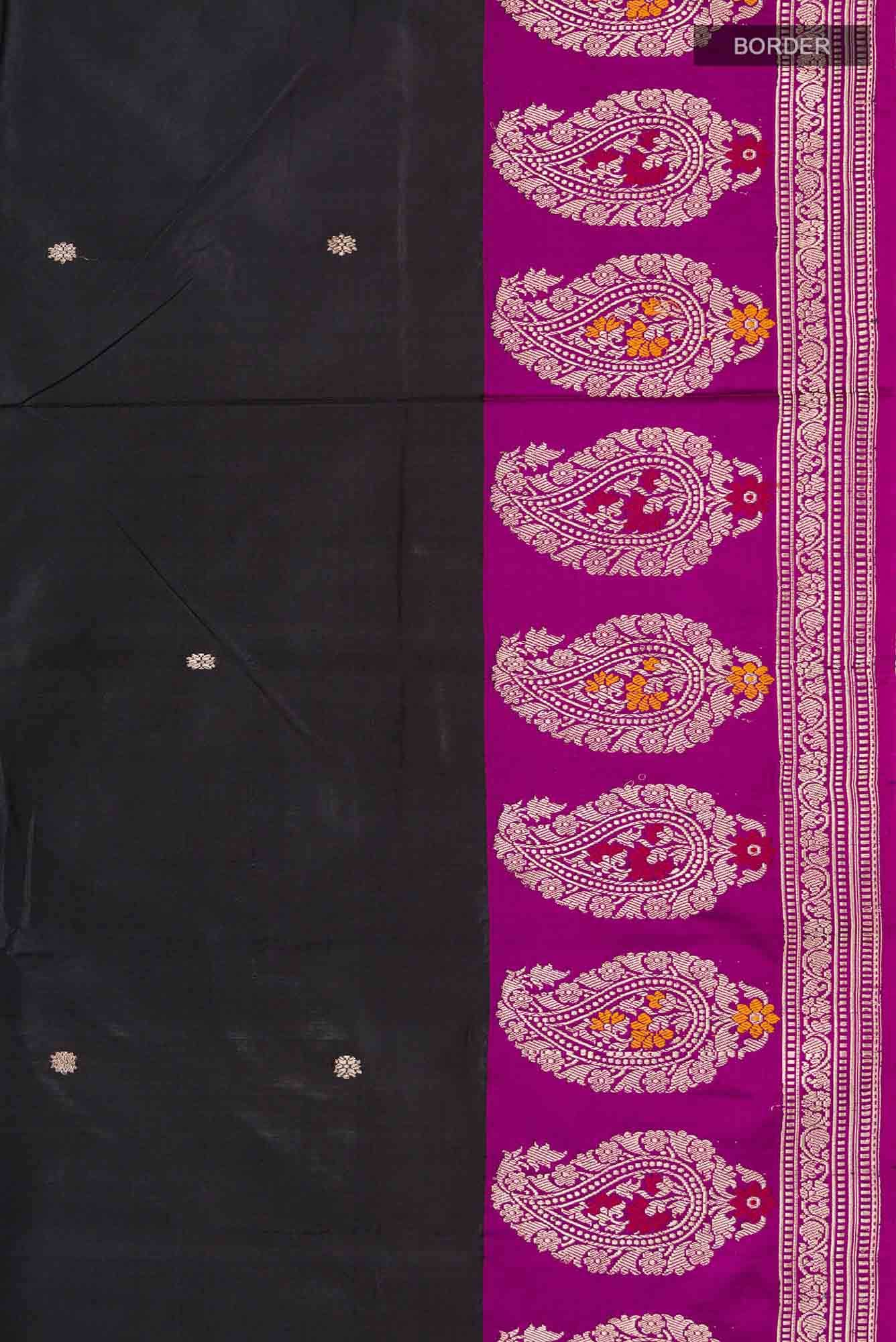 Black Banarasi Katan Silk Saree