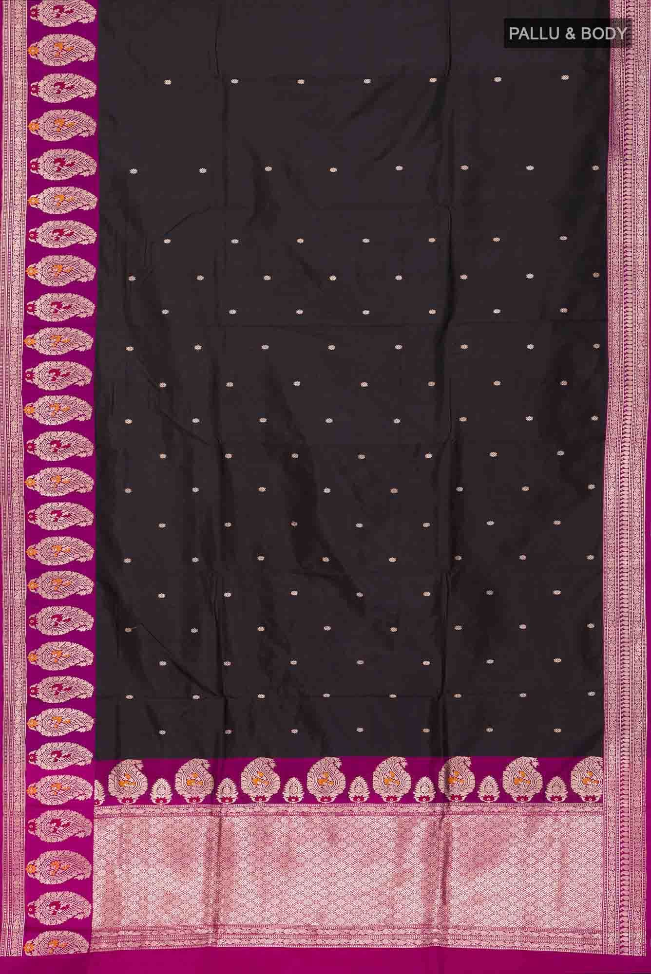 Black Banarasi Katan Silk Saree
