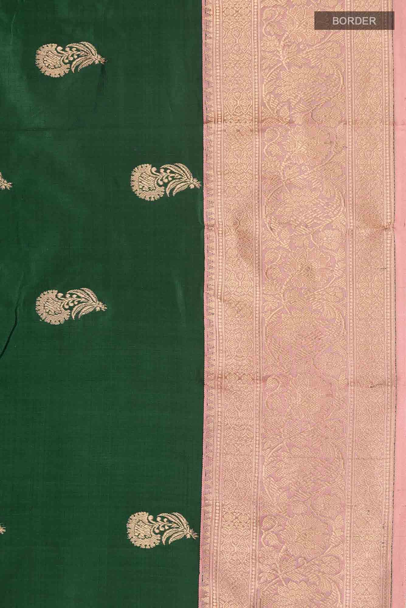 Green Banarasi Katan Silk Saree