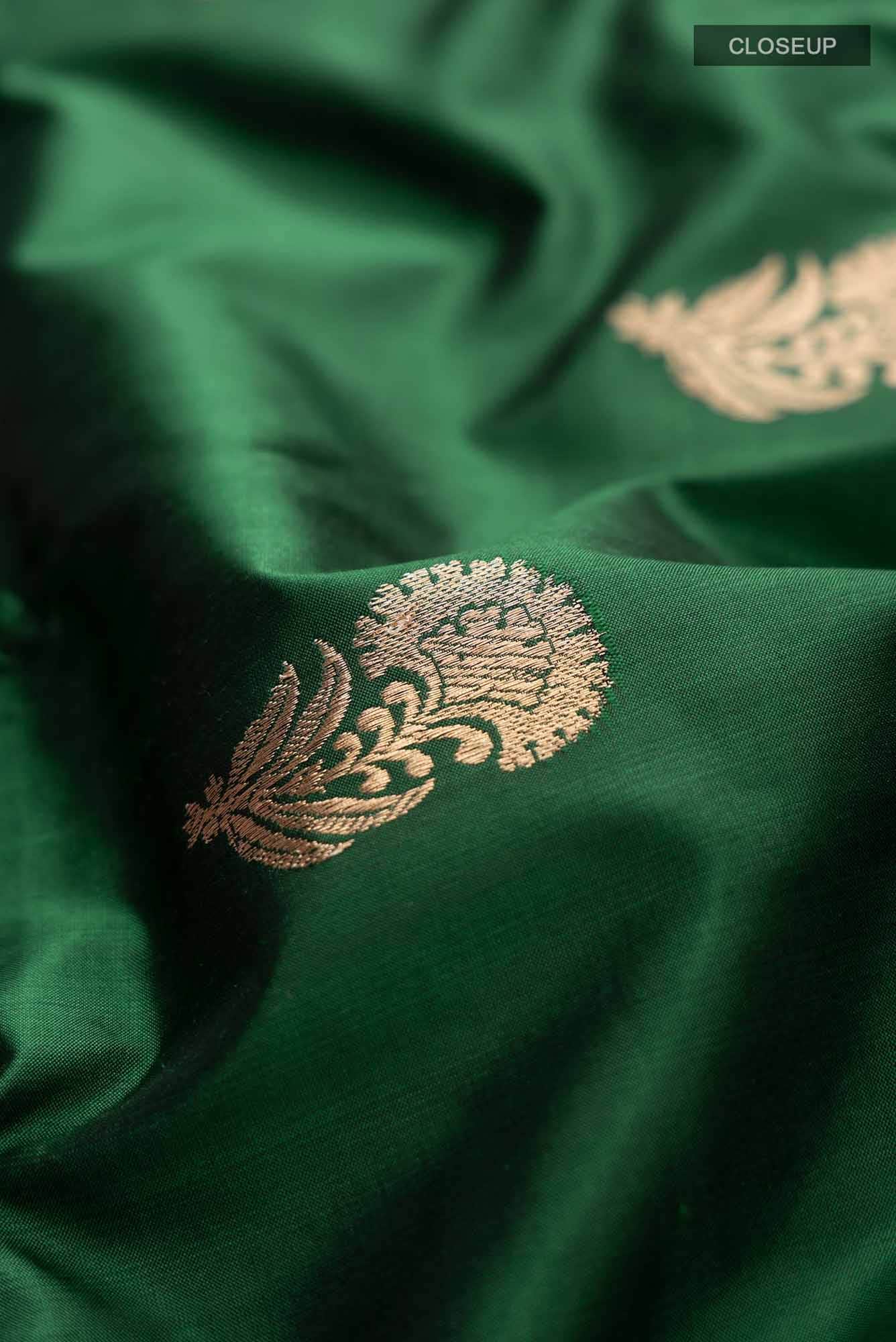 Green Banarasi Katan Silk Saree