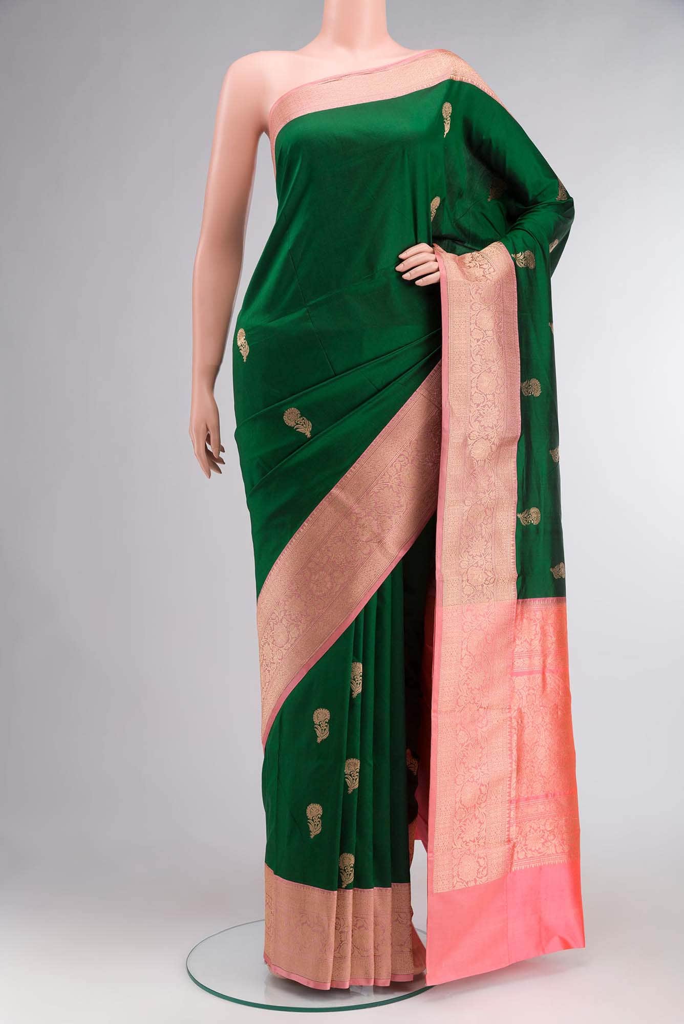 Green Banarasi Katan Silk Saree