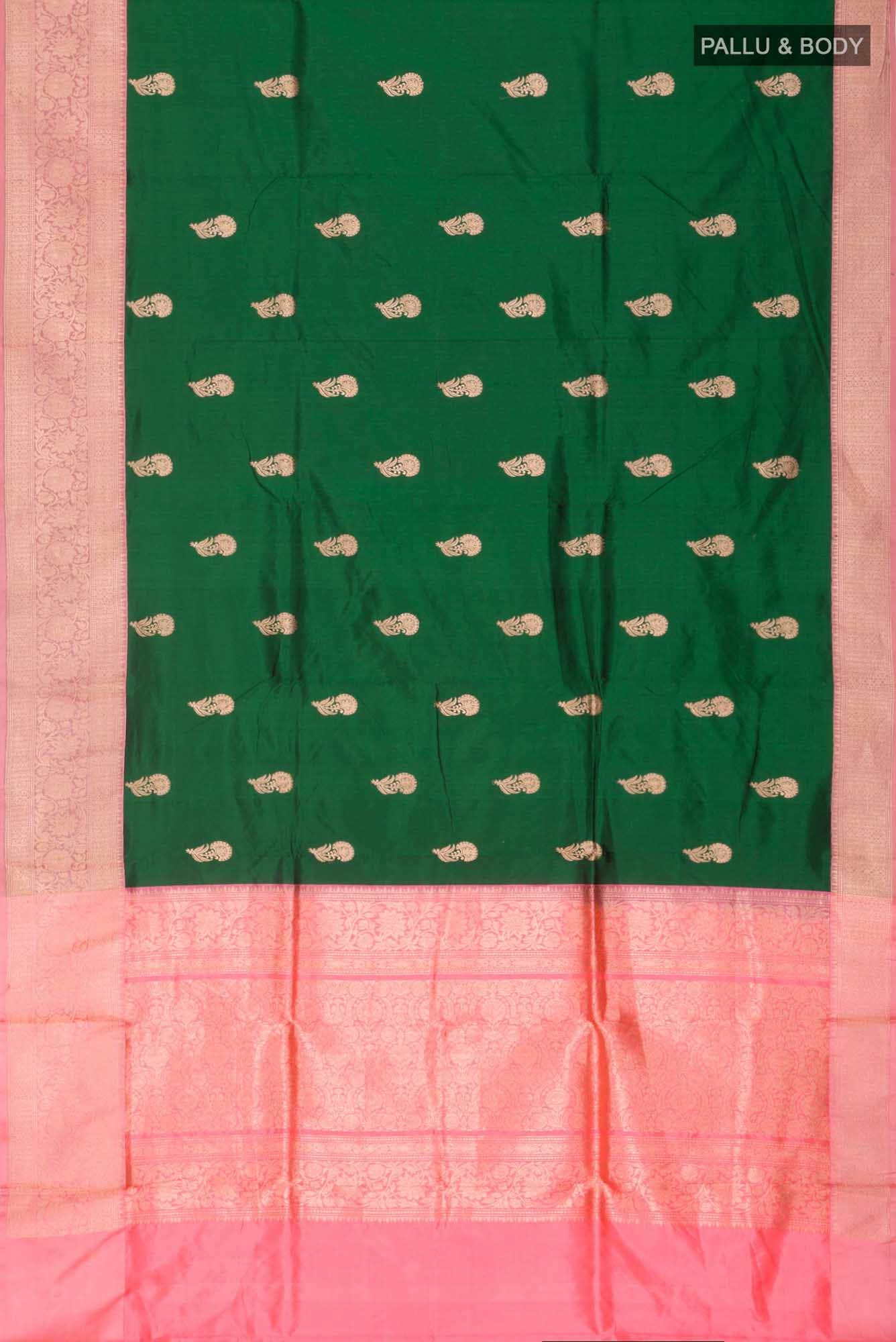 Green Banarasi Katan Silk Saree