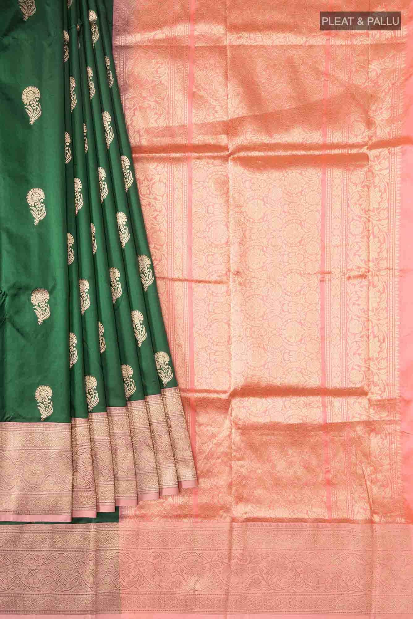 Green Banarasi Katan Silk Saree