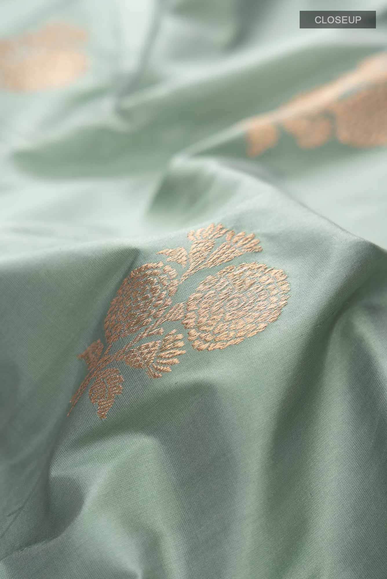 Green Banarasi Katan Silk Saree