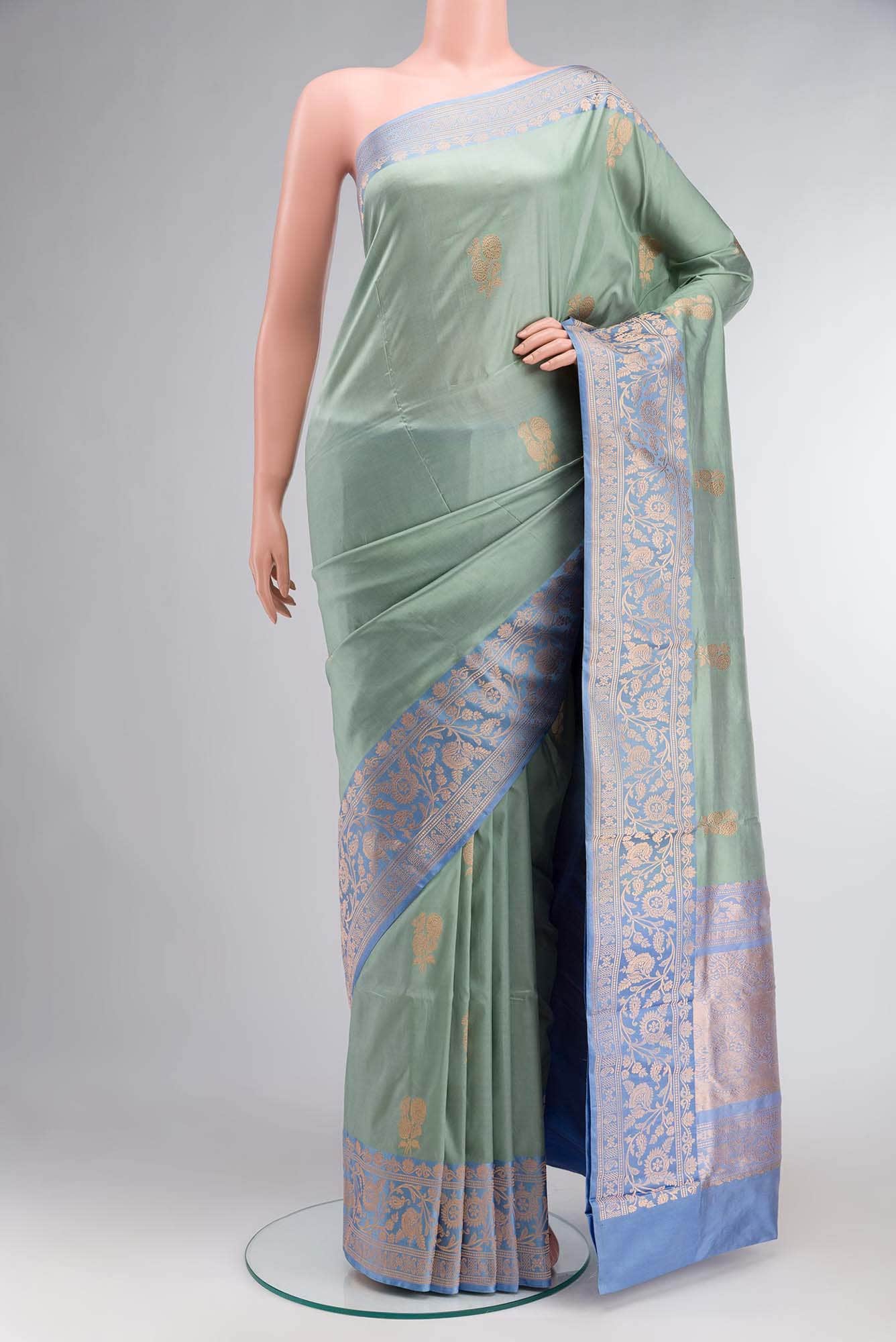 Green Banarasi Katan Silk Saree