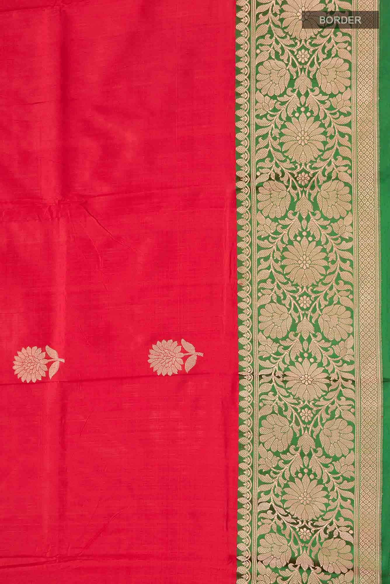 Red Banarasi Katan Silk Saree
