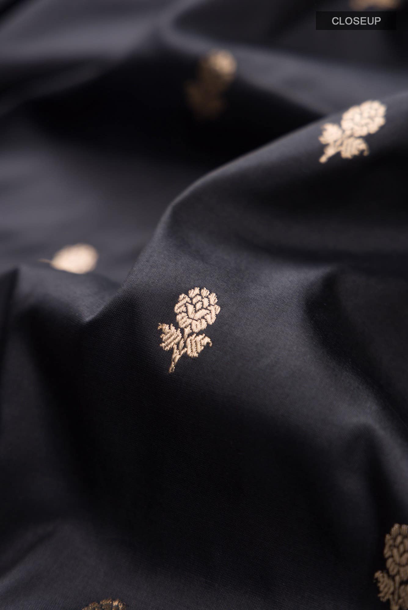 Black Banarasi Katan Silk Saree