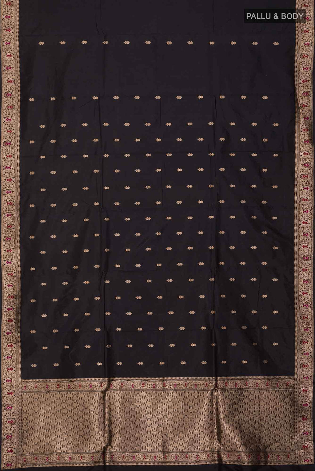 Black Banarasi Katan Silk Saree