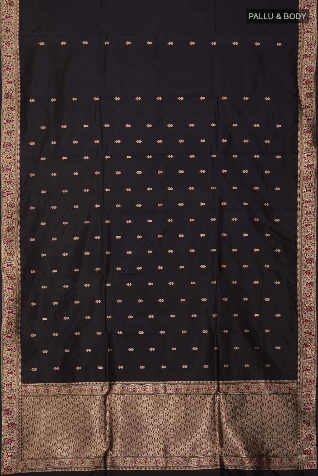Black Banarasi Katan Silk Saree