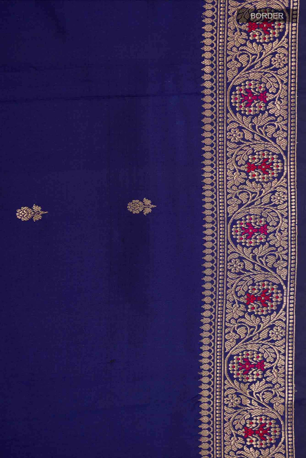 Navy Blue Banarasi Katan Silk Saree