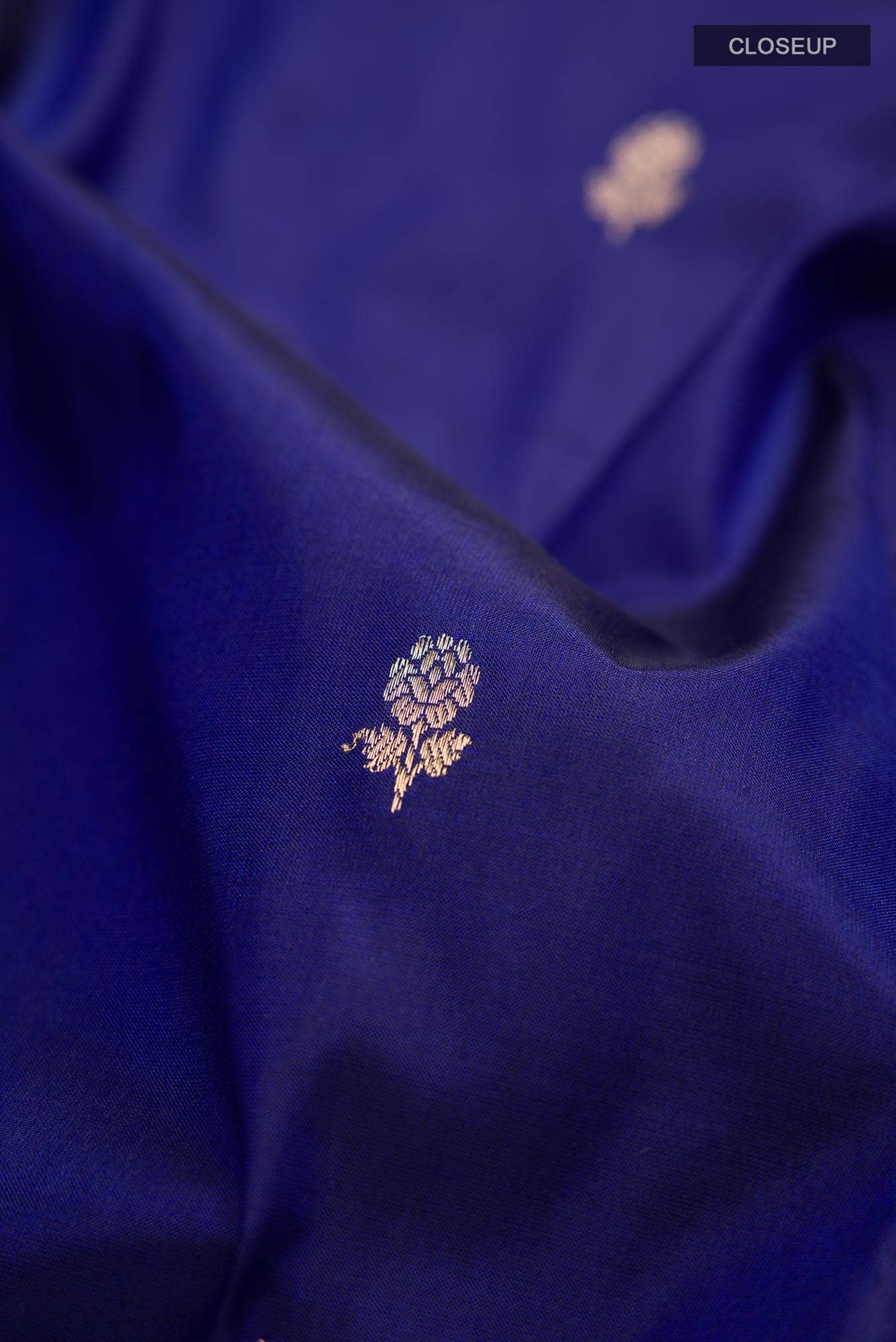 Navy Blue Banarasi Katan Silk Saree
