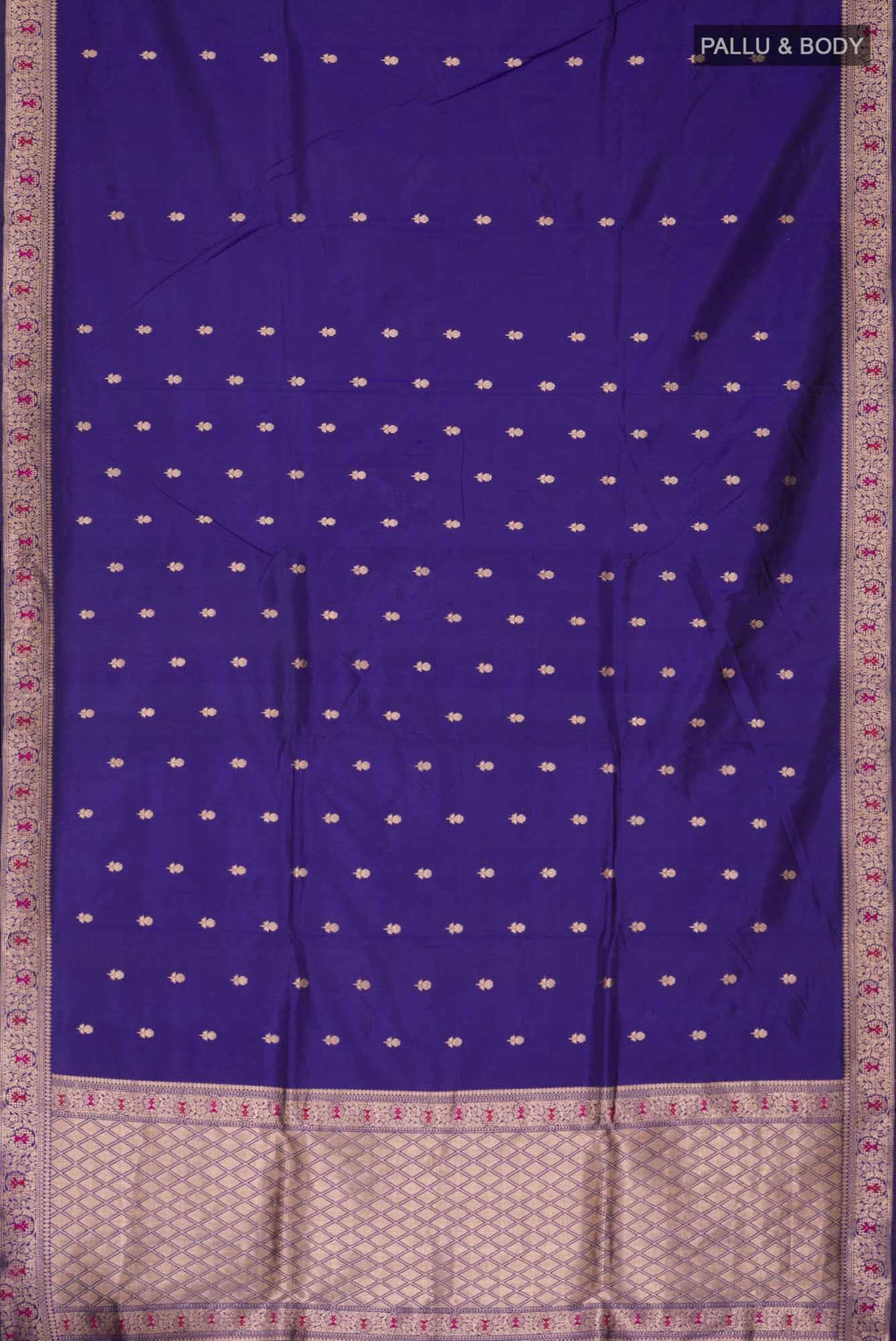 Navy Blue Banarasi Katan Silk Saree