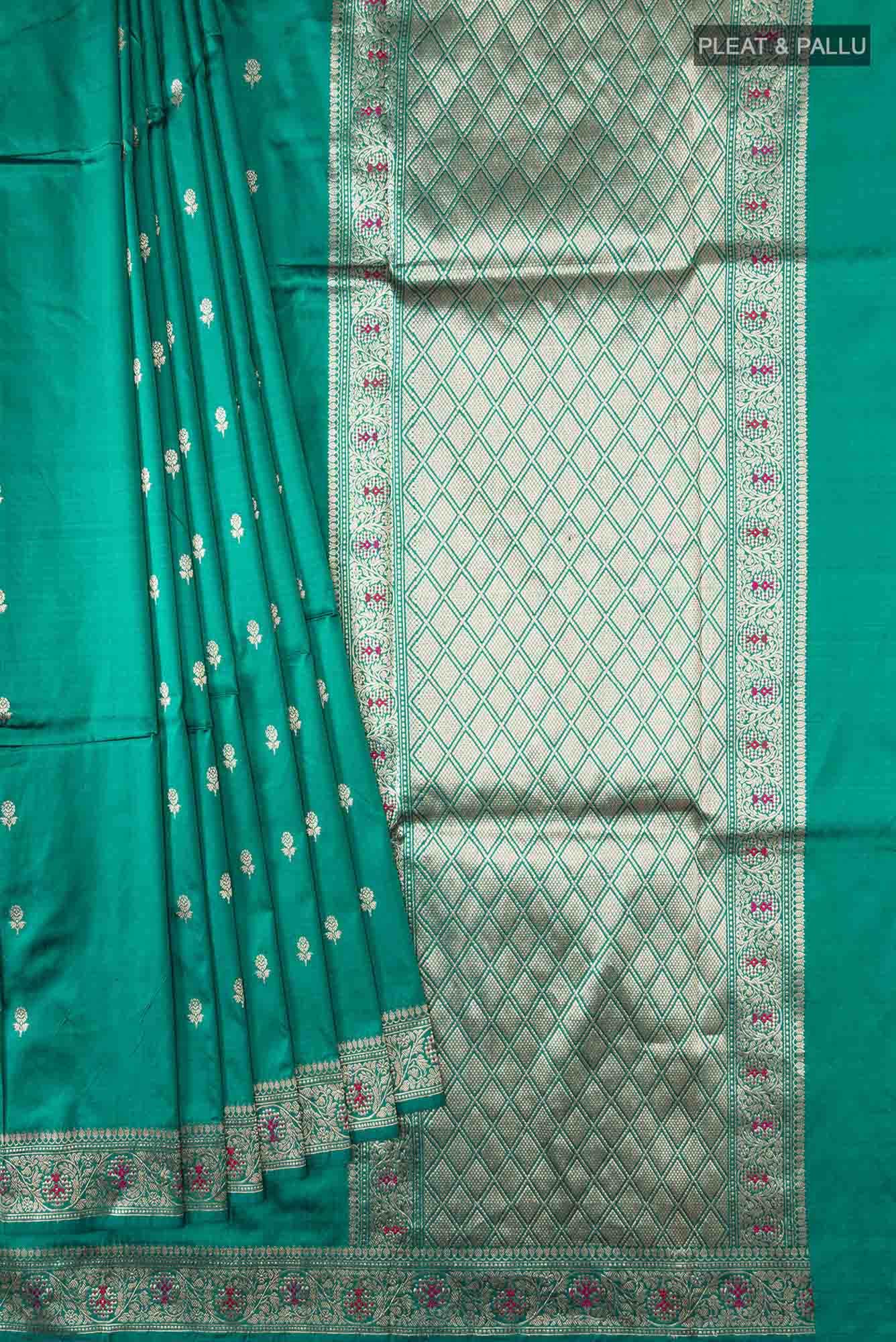 Green Banarasi Katan Silk Saree