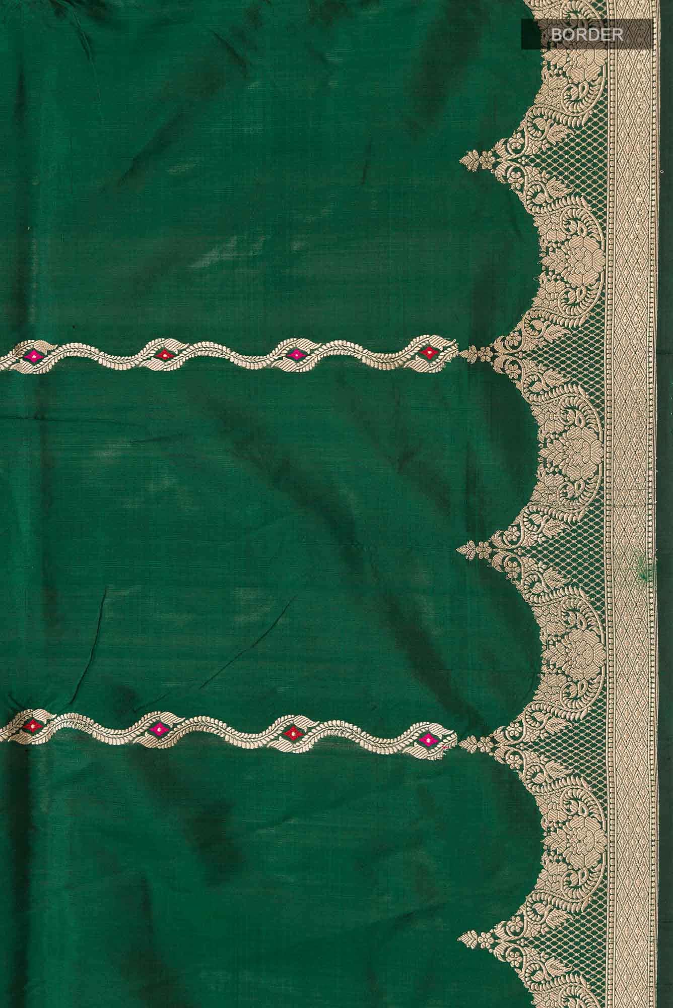 Green Banarasi Katan Silk Saree
