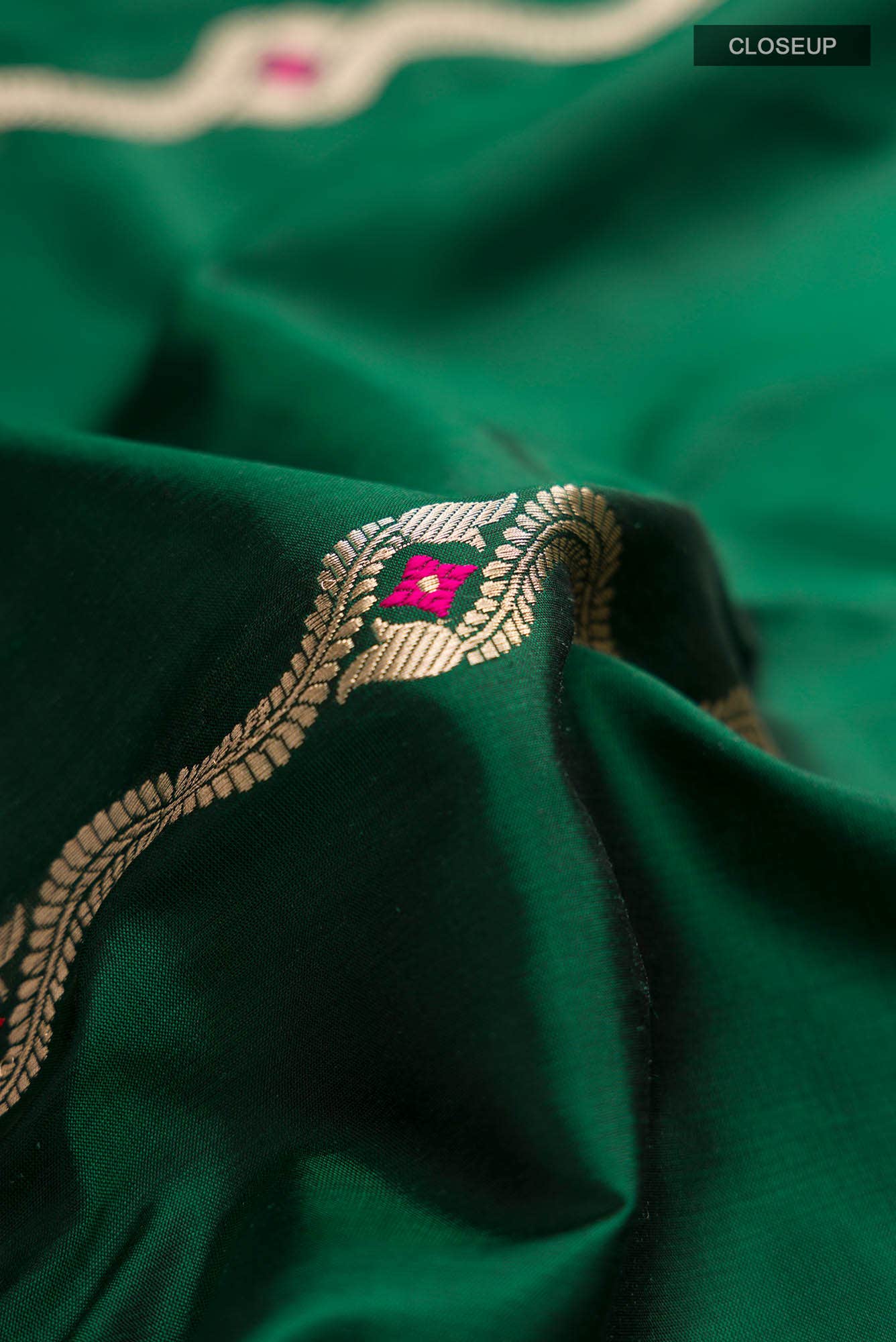Green Banarasi Katan Silk Saree
