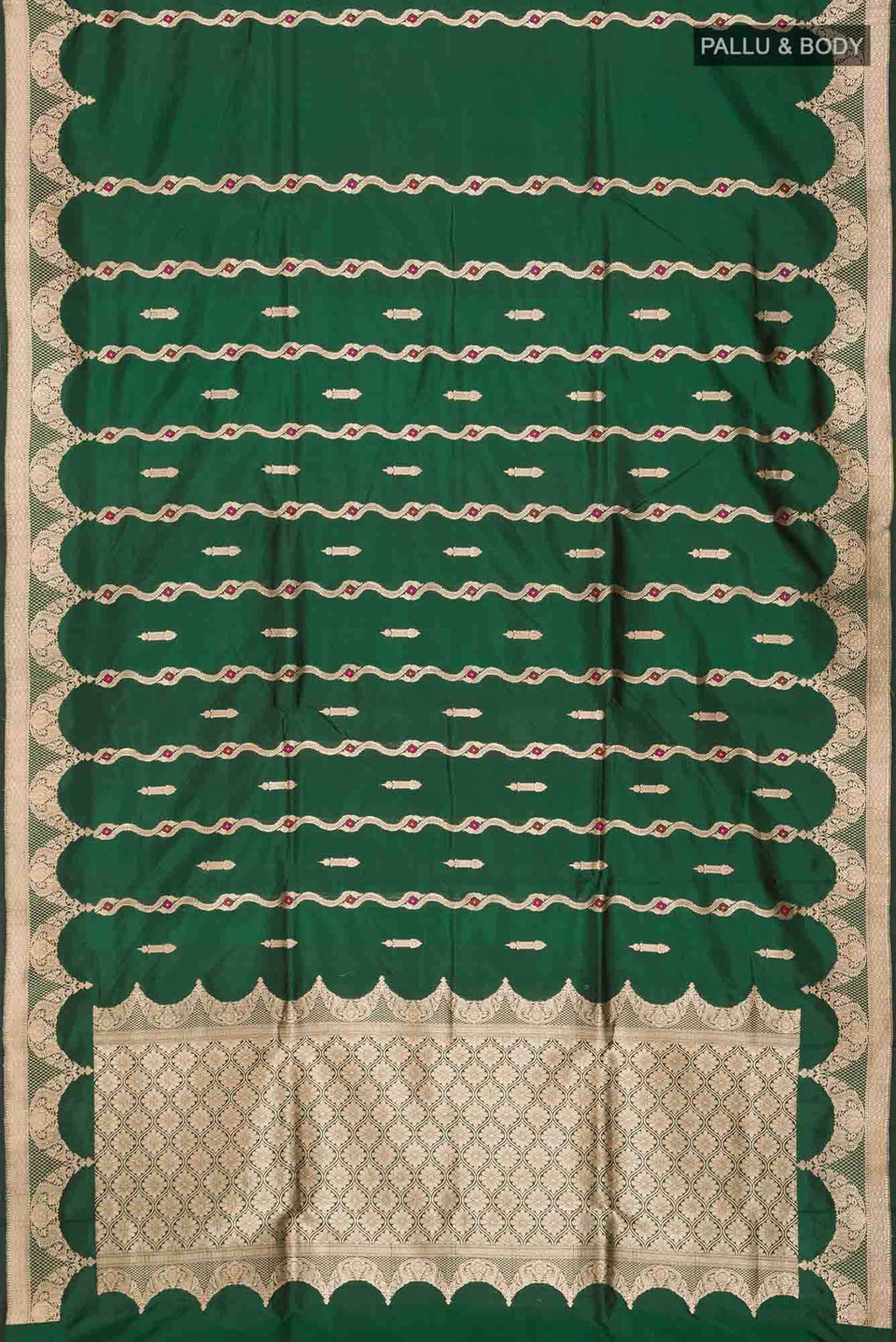 Green Banarasi Katan Silk Saree