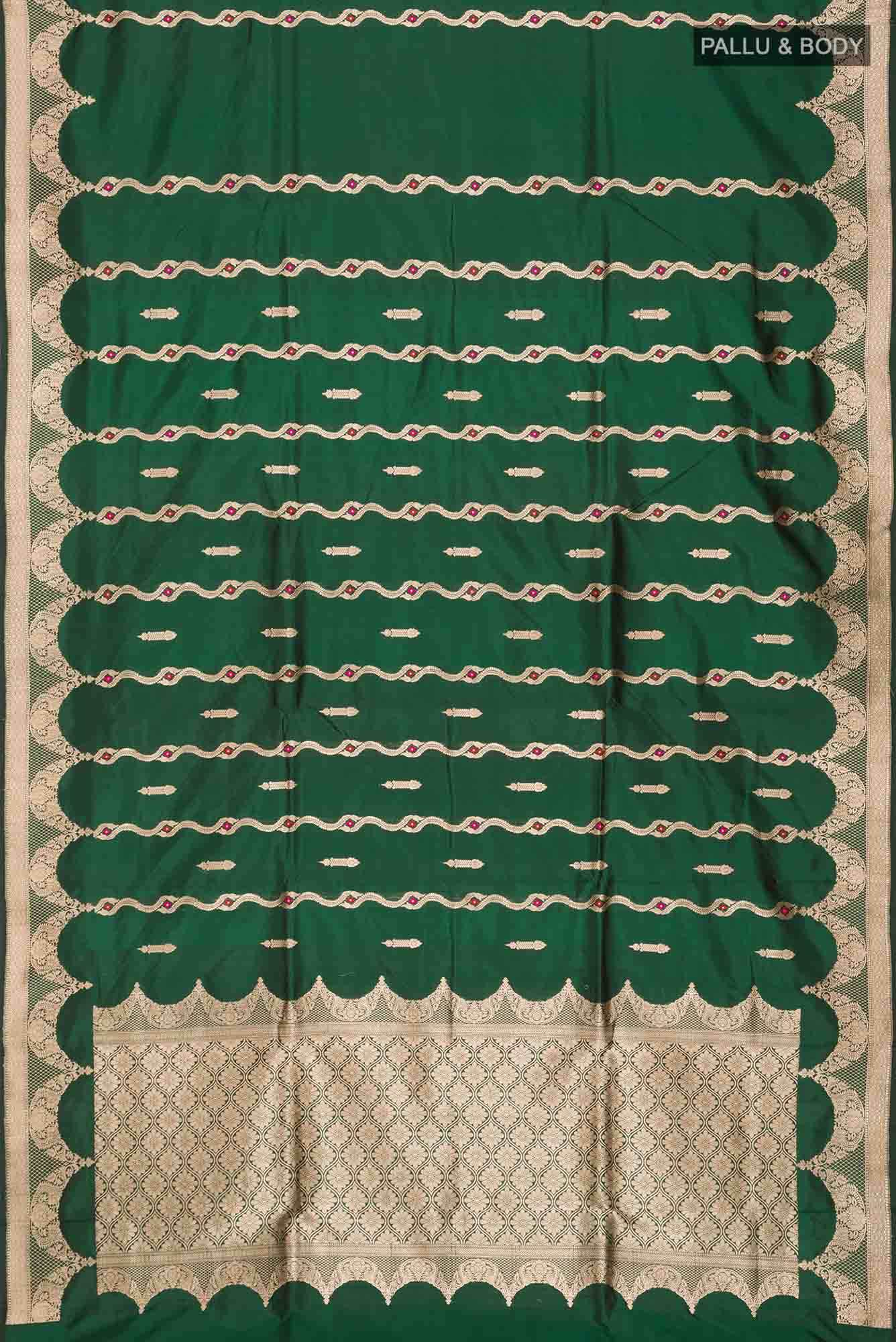 Green Banarasi Katan Silk Saree