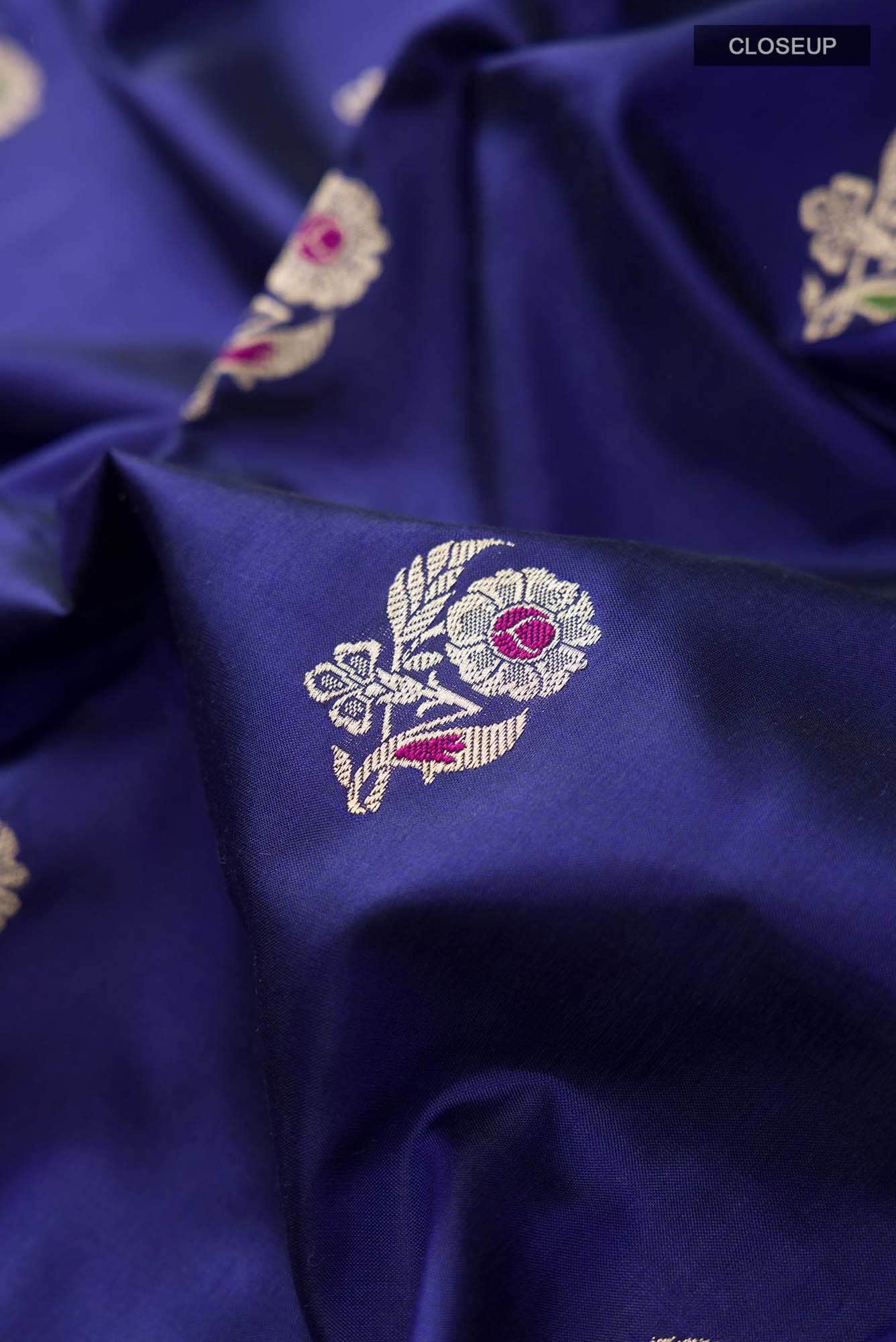 Blue Banarasi Katan Silk Saree