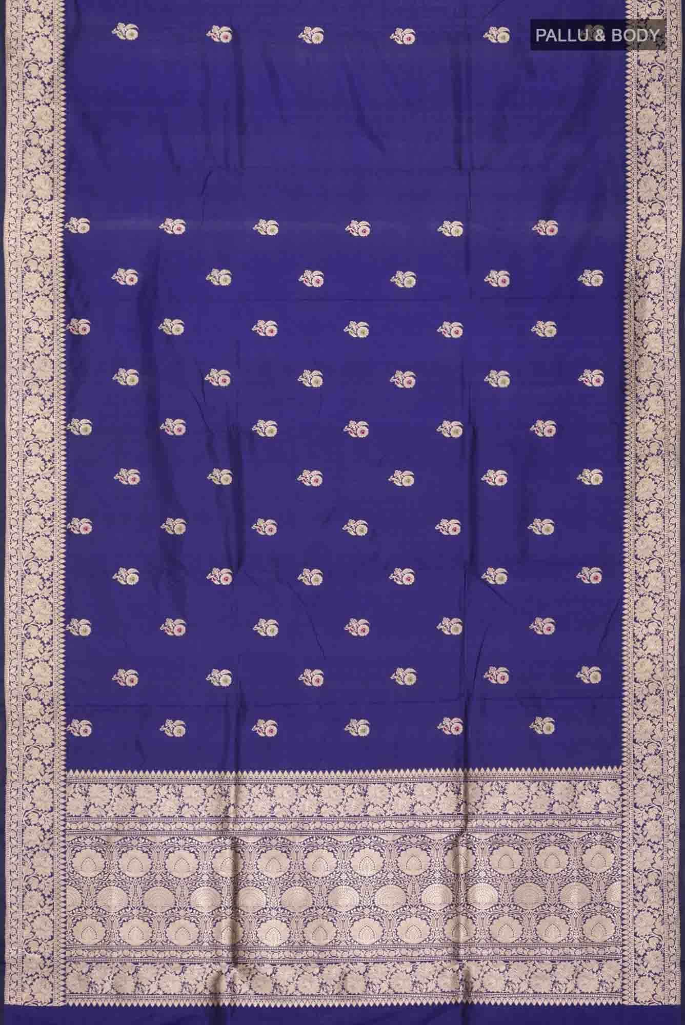 Blue Banarasi Katan Silk Saree