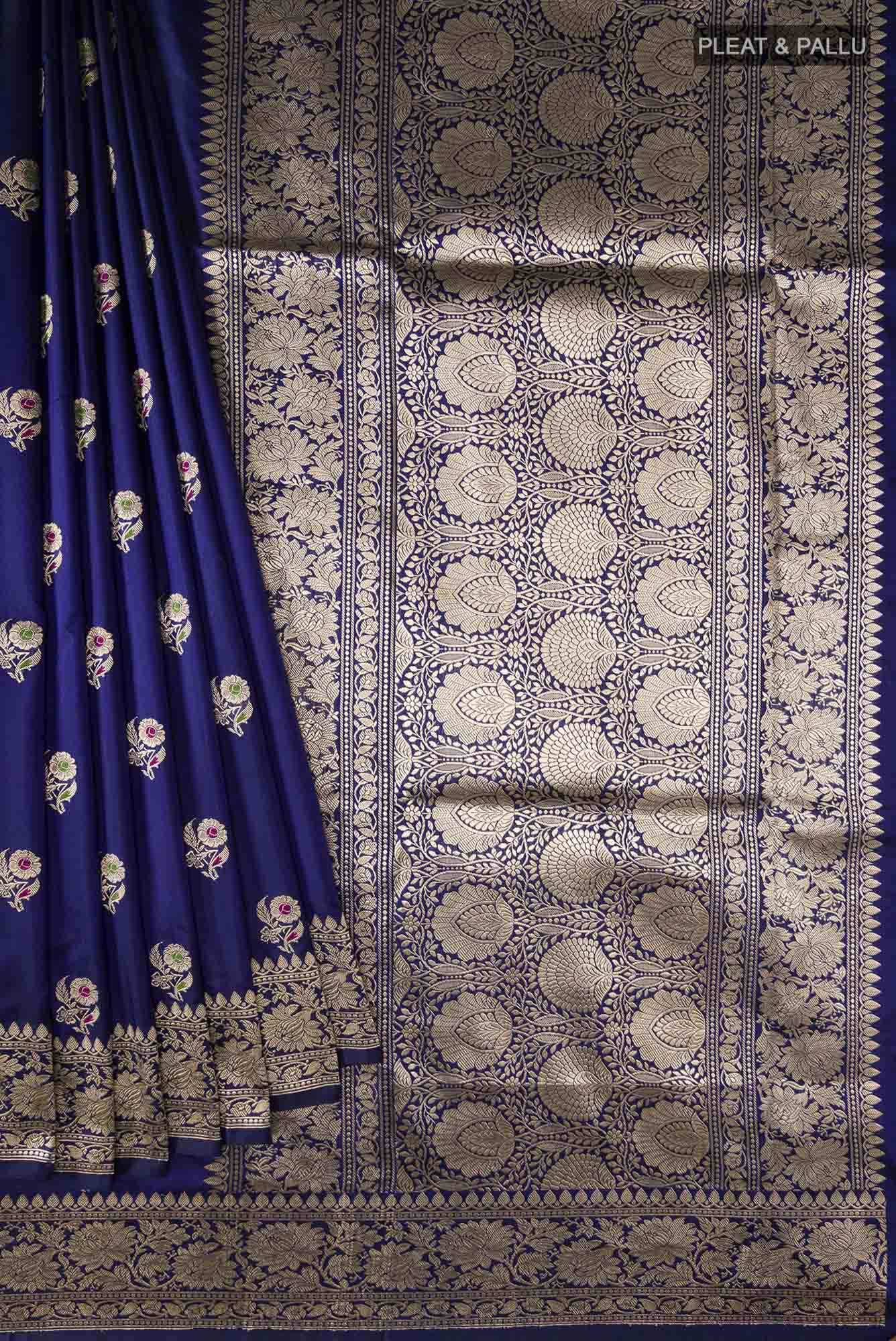 Blue Banarasi Katan Silk Saree