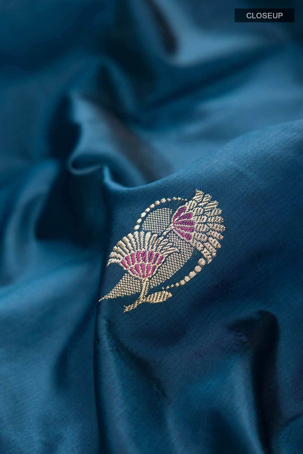 Blue Banarasi Katan Silk Saree