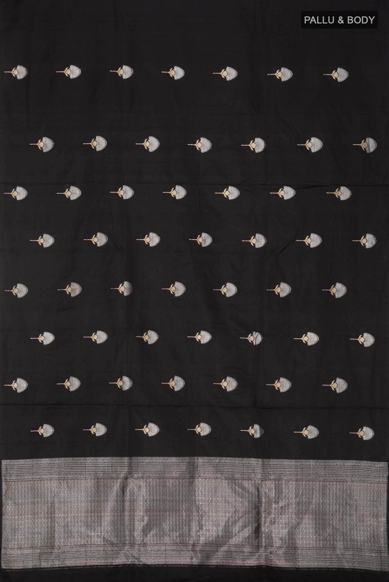 Black Banarasi Katan Silk Saree