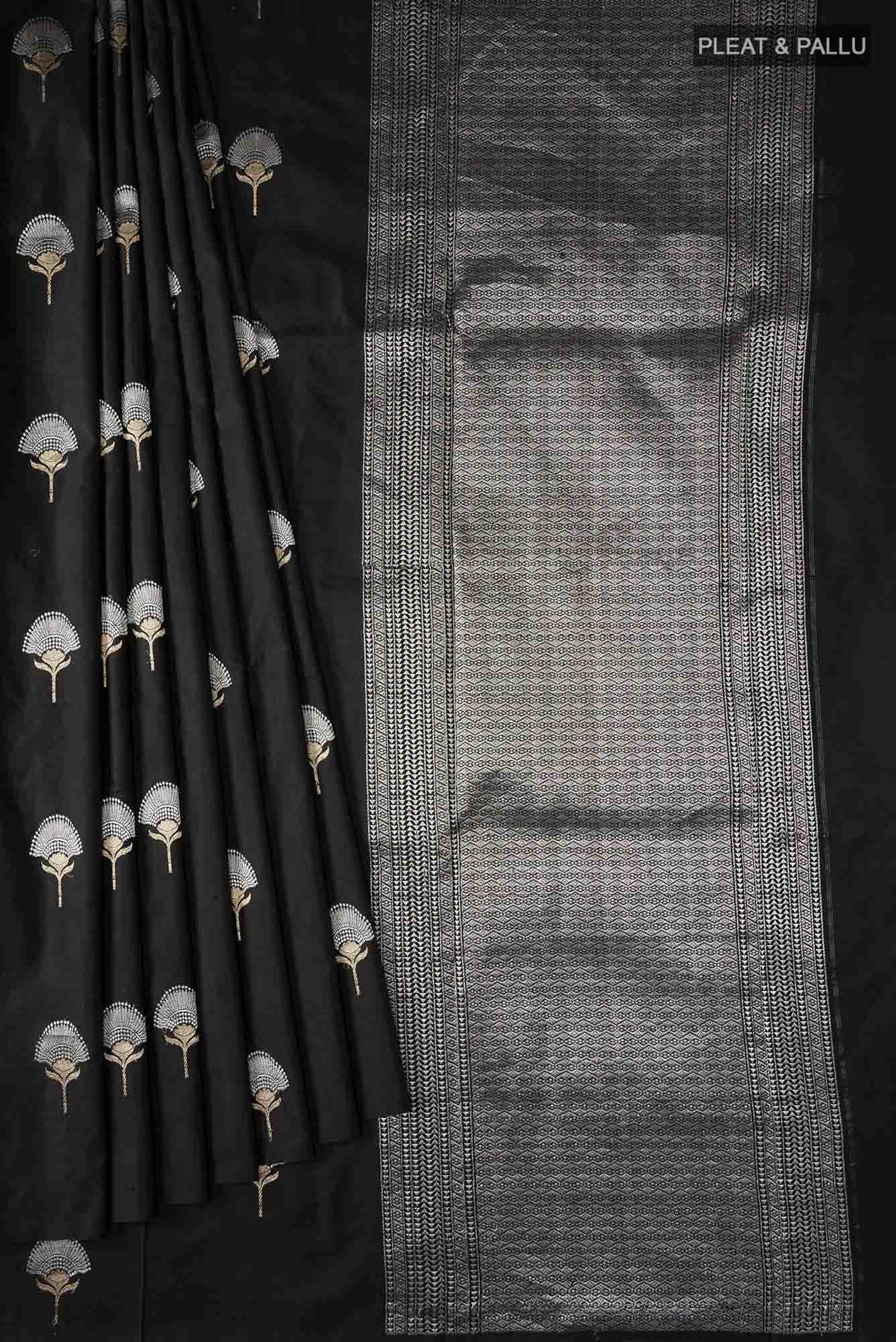 Black Banarasi Katan Silk Saree