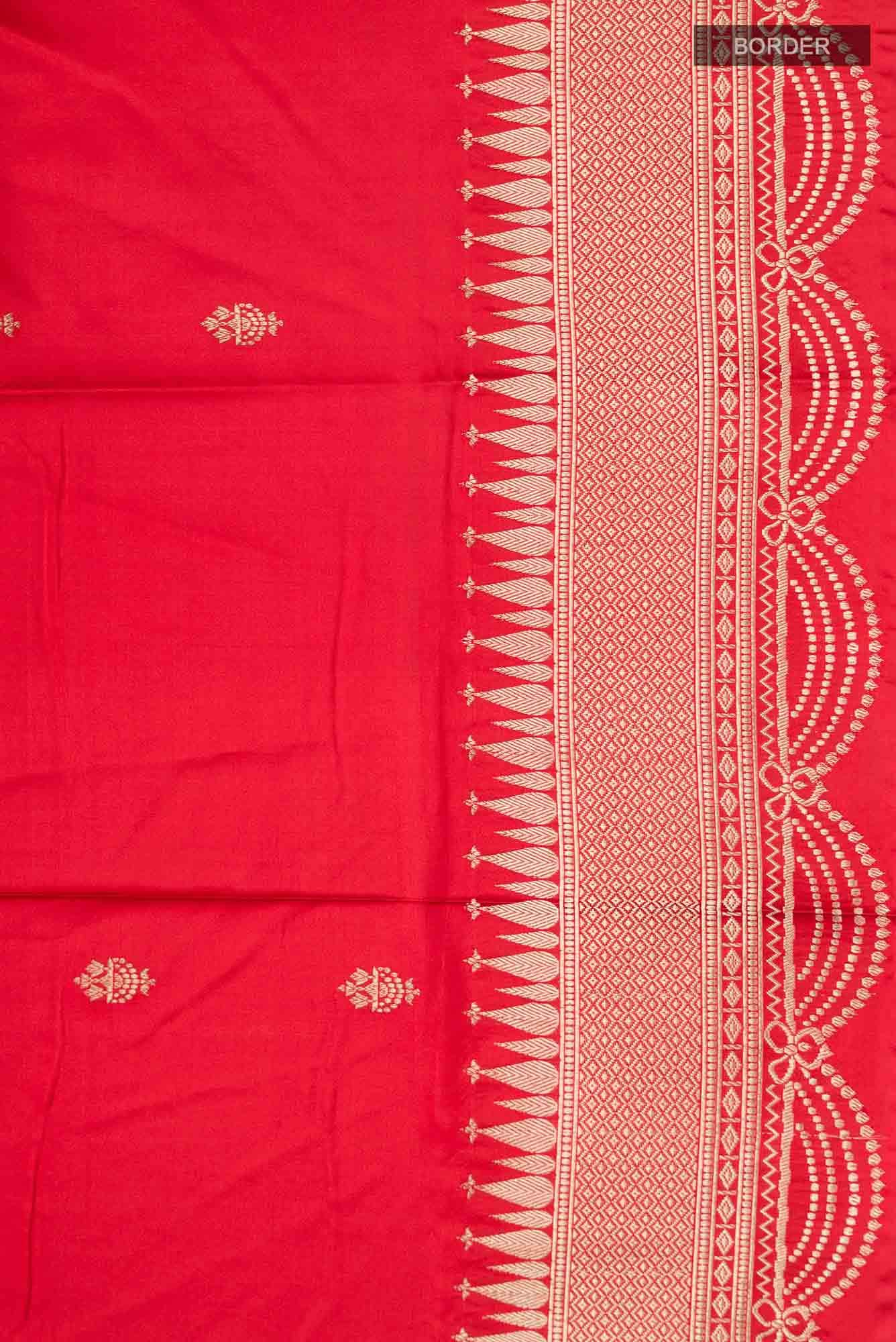 Red Banarasi Katan Silk Saree