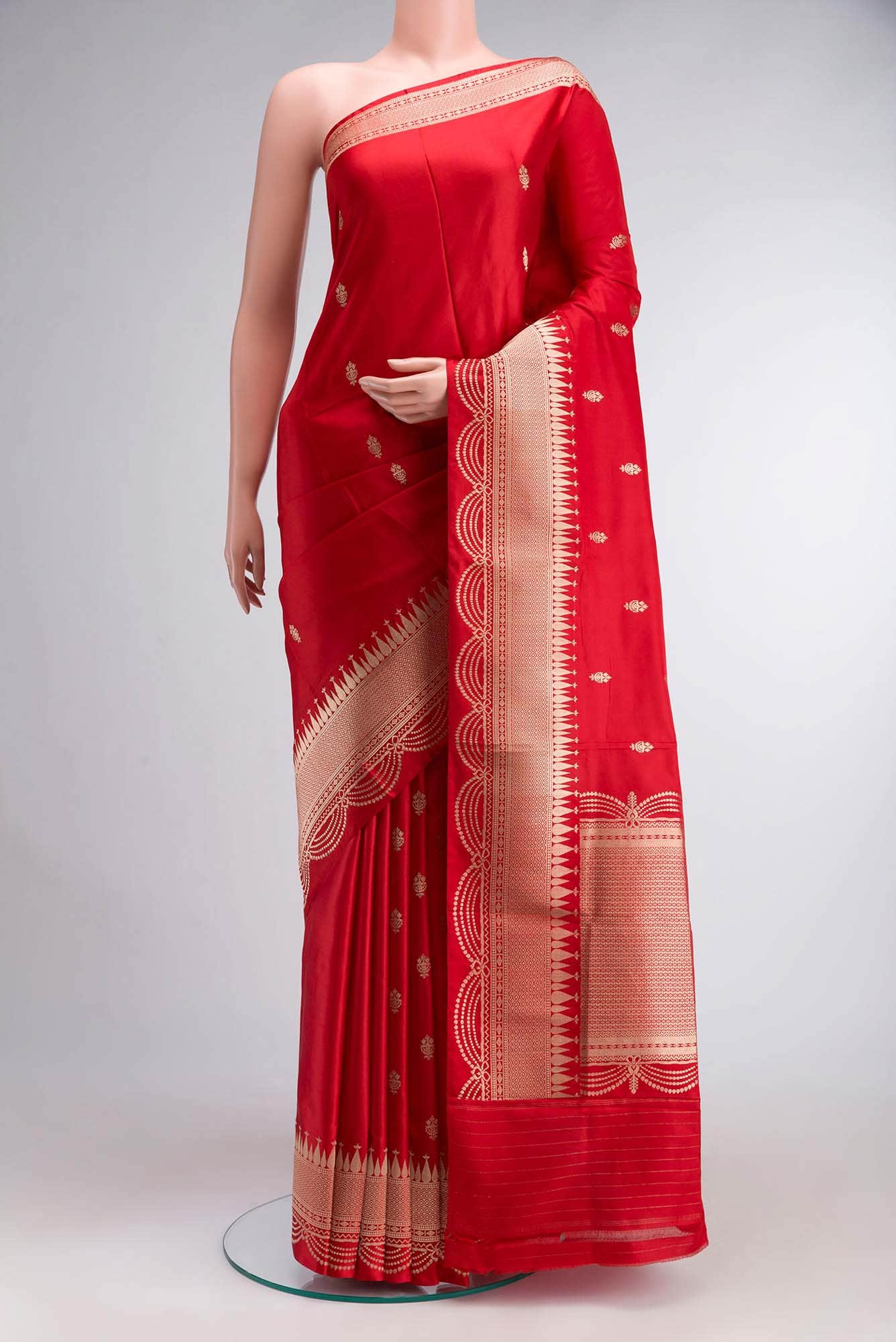 Red Banarasi Katan Silk Saree