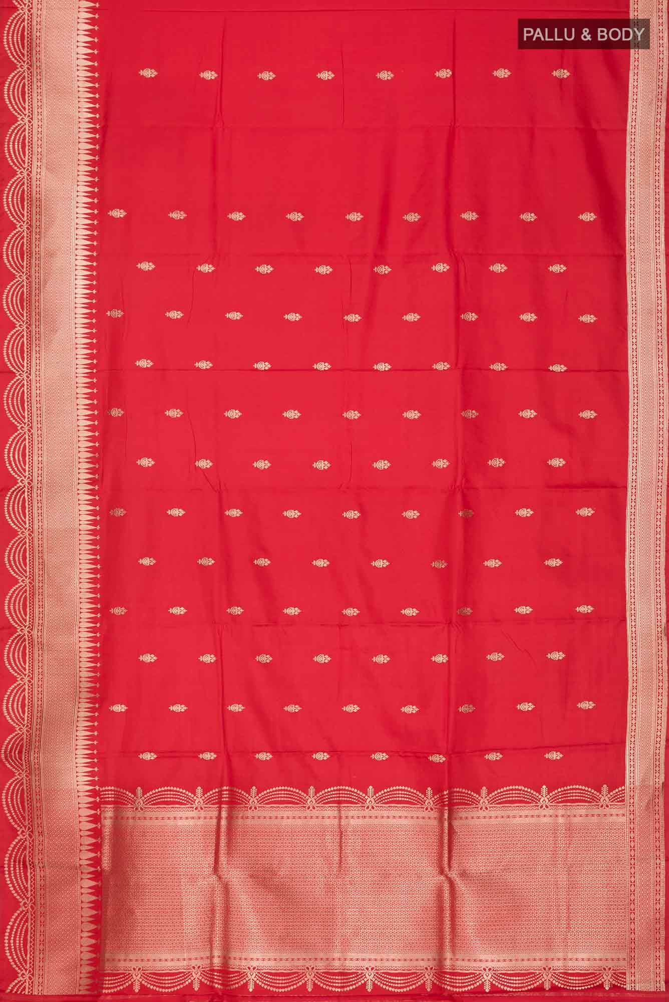 Red Banarasi Katan Silk Saree
