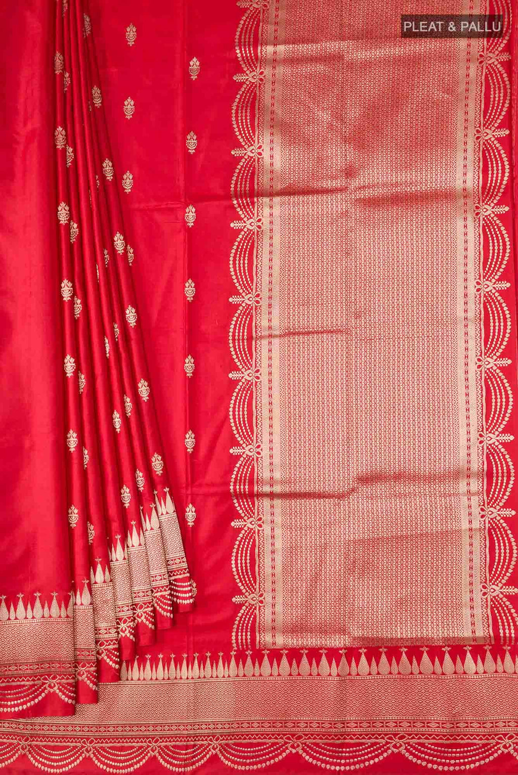 Red Banarasi Katan Silk Saree